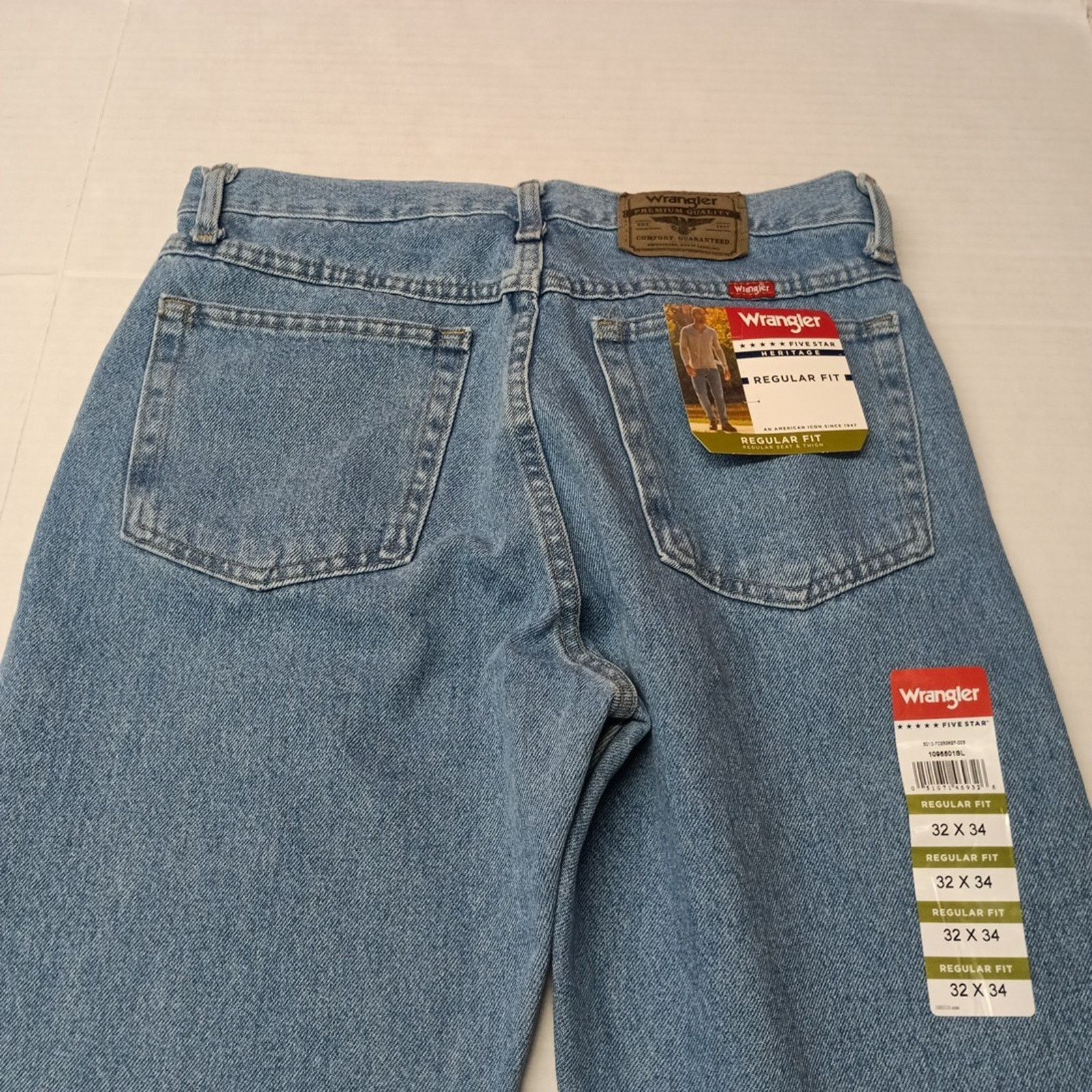 Wrangler Wrangler Regular Fit Five Star Jeans Men's 32x34 Blue Size US 32 / EU 48 - 7 Thumbnail