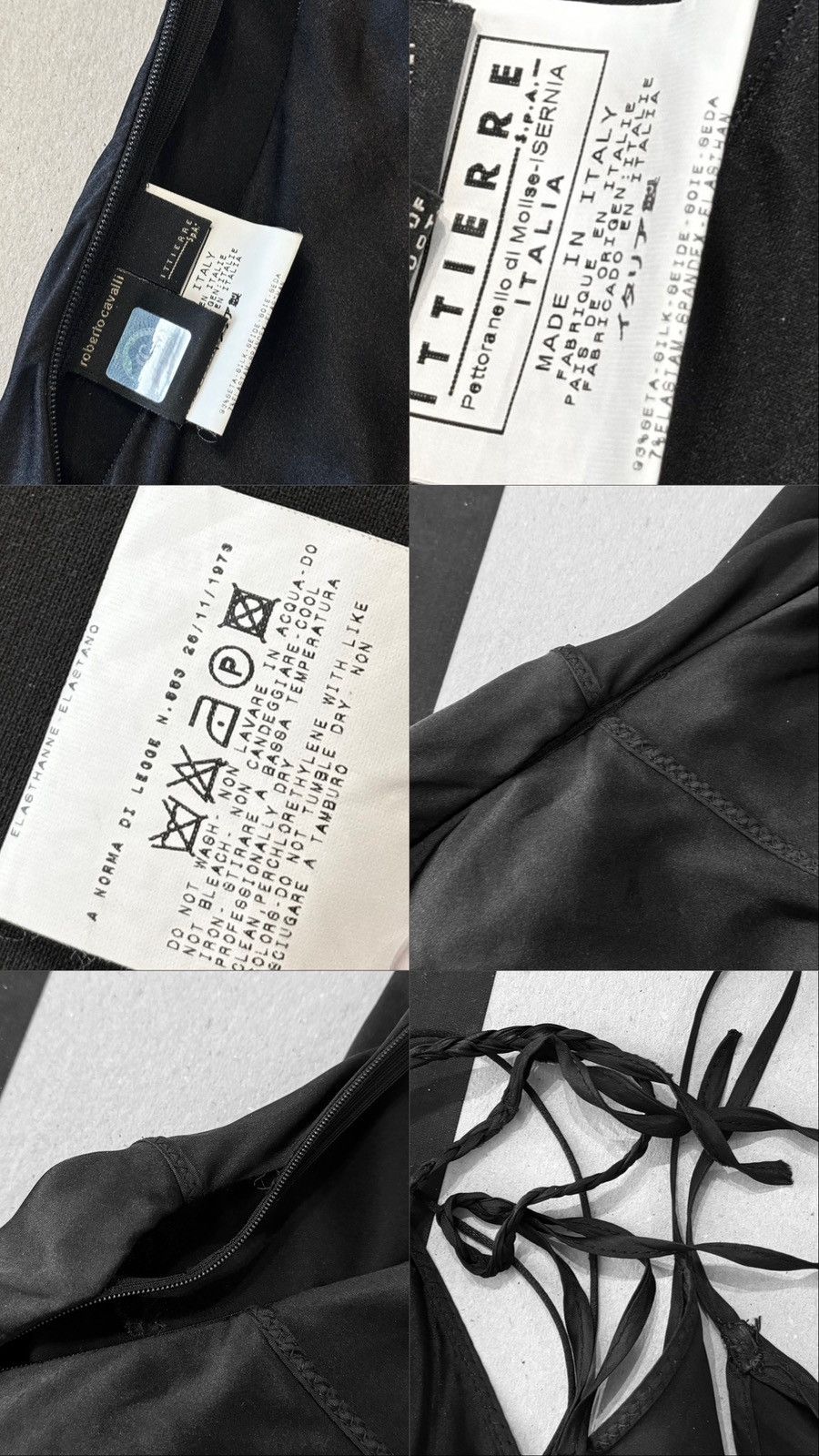 Roberto Cavalli Roberto Cavalli Runway Silk Black Asymmetrical Dress Size S / US 4 / IT 40 - 4 Thumbnail