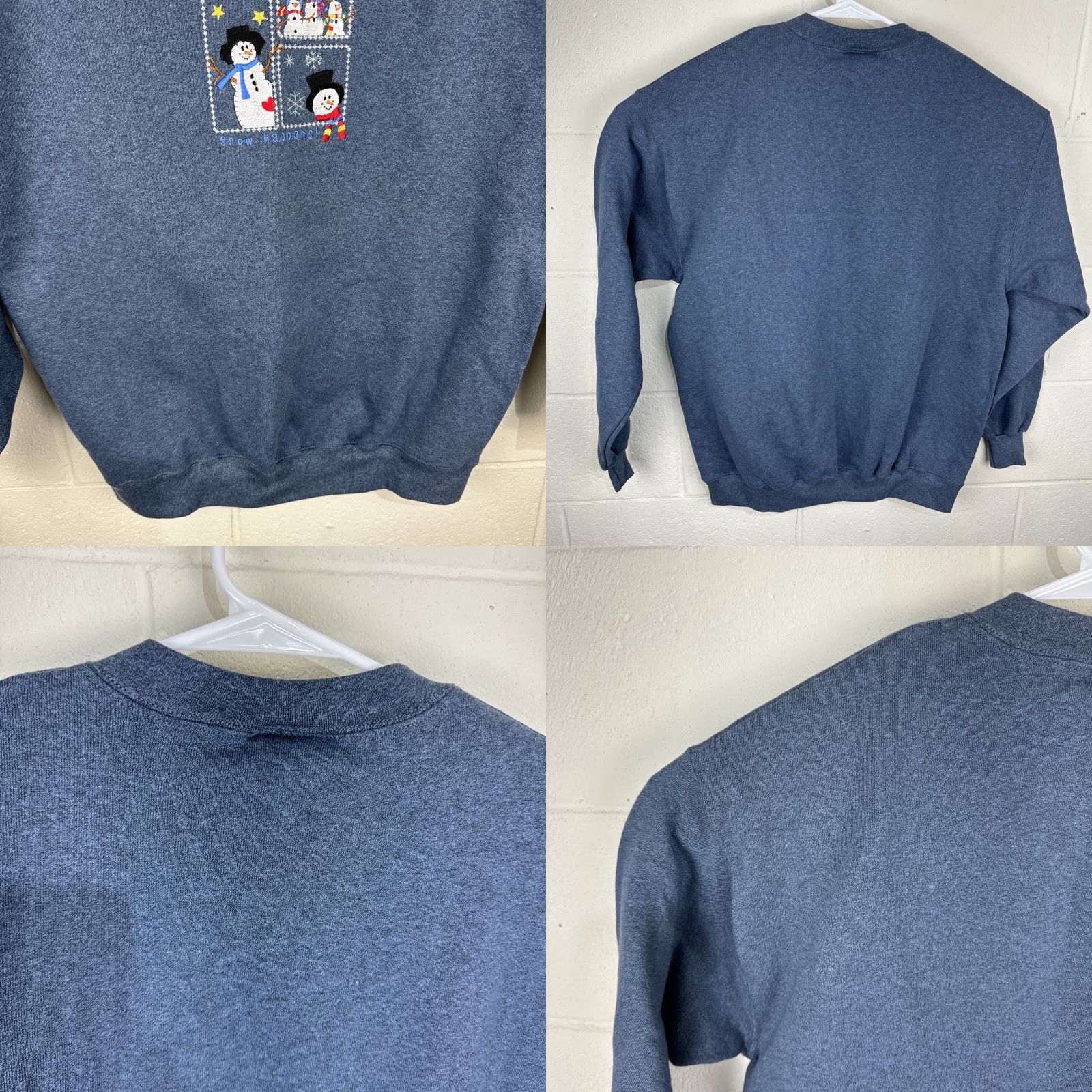Vintage VINTAGE Lee Snow Happens Sweatshirt Gray L Adults Casual 1990s Winter Embroidered Snowman Grunge Men’s or Women’s Size US L / EU 52-54 / 3 - 9 Thumbnail