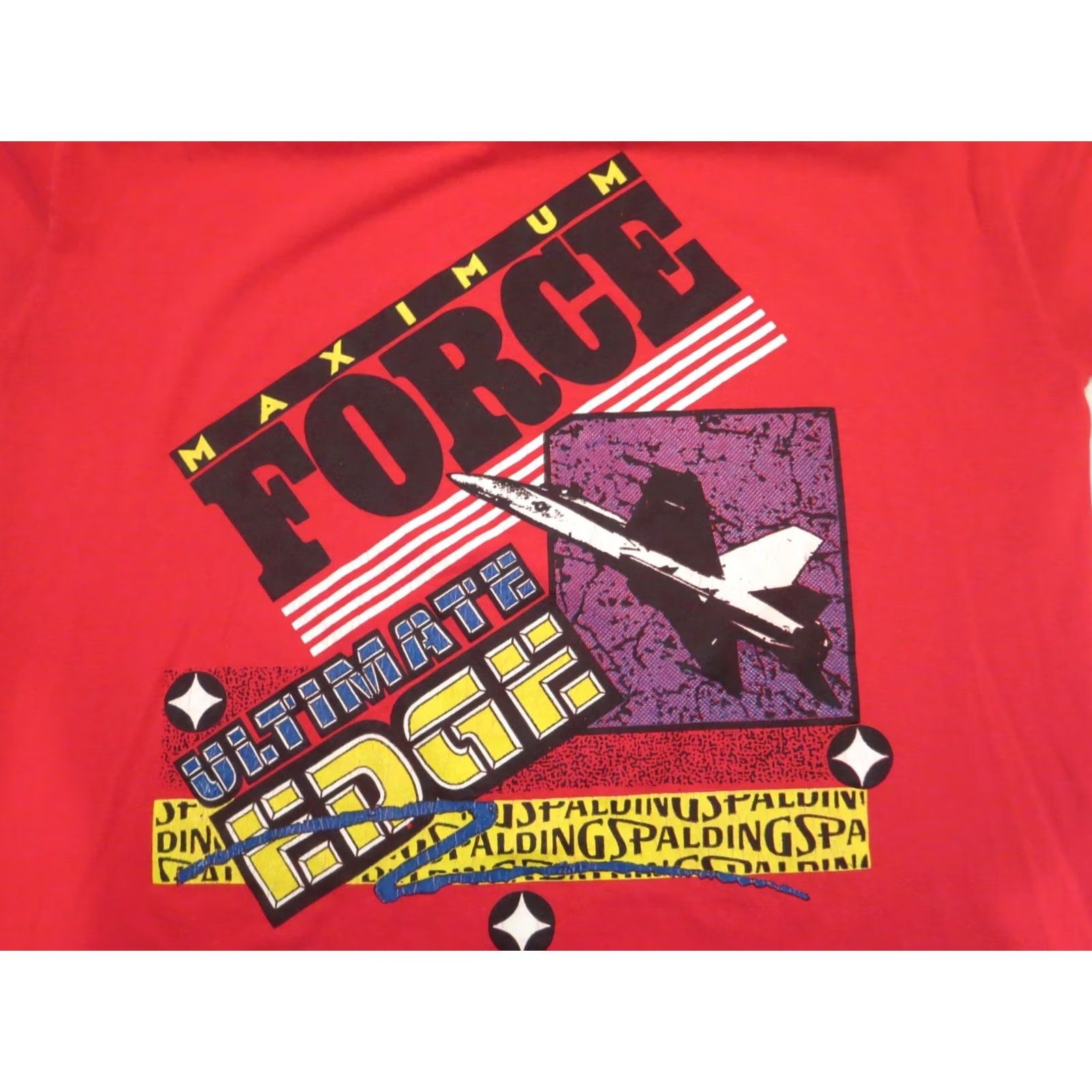 Spalding VINTAGE SPALDING MAXIMUM FORCE T-Shirt XL Red Men Short Sleeve Crew Neck 80s 90s Cartoon Sneakers Single Stitch Size US XL / EU 56 / 4 - 3 Thumbnail