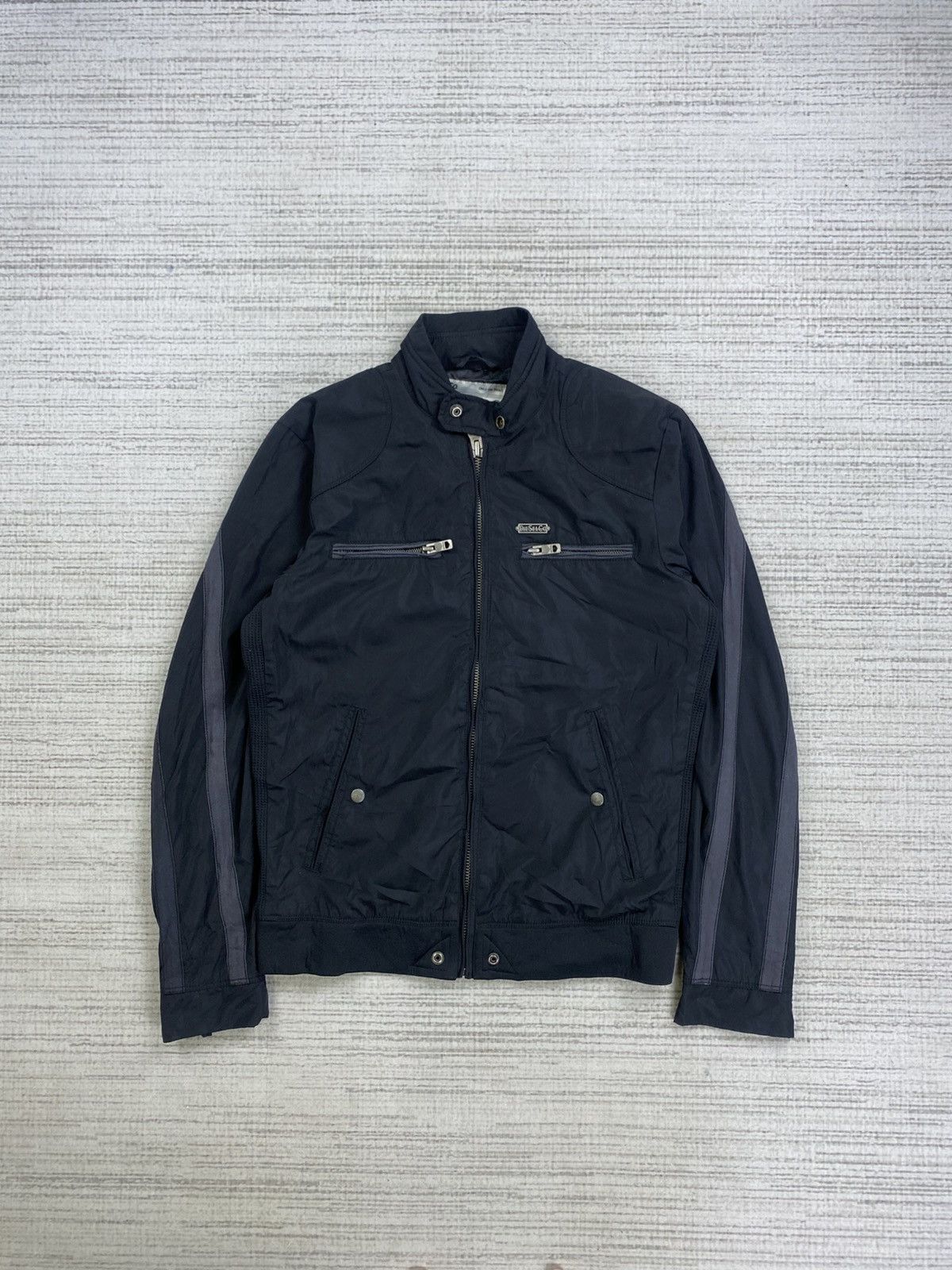 Diesel × Japanese Brand × Vintage Vintage Diesel.Co Slim Stripe Fullzip Biker Jacket Size US M / EU 48-50 / 2 - 1 Thumbnail