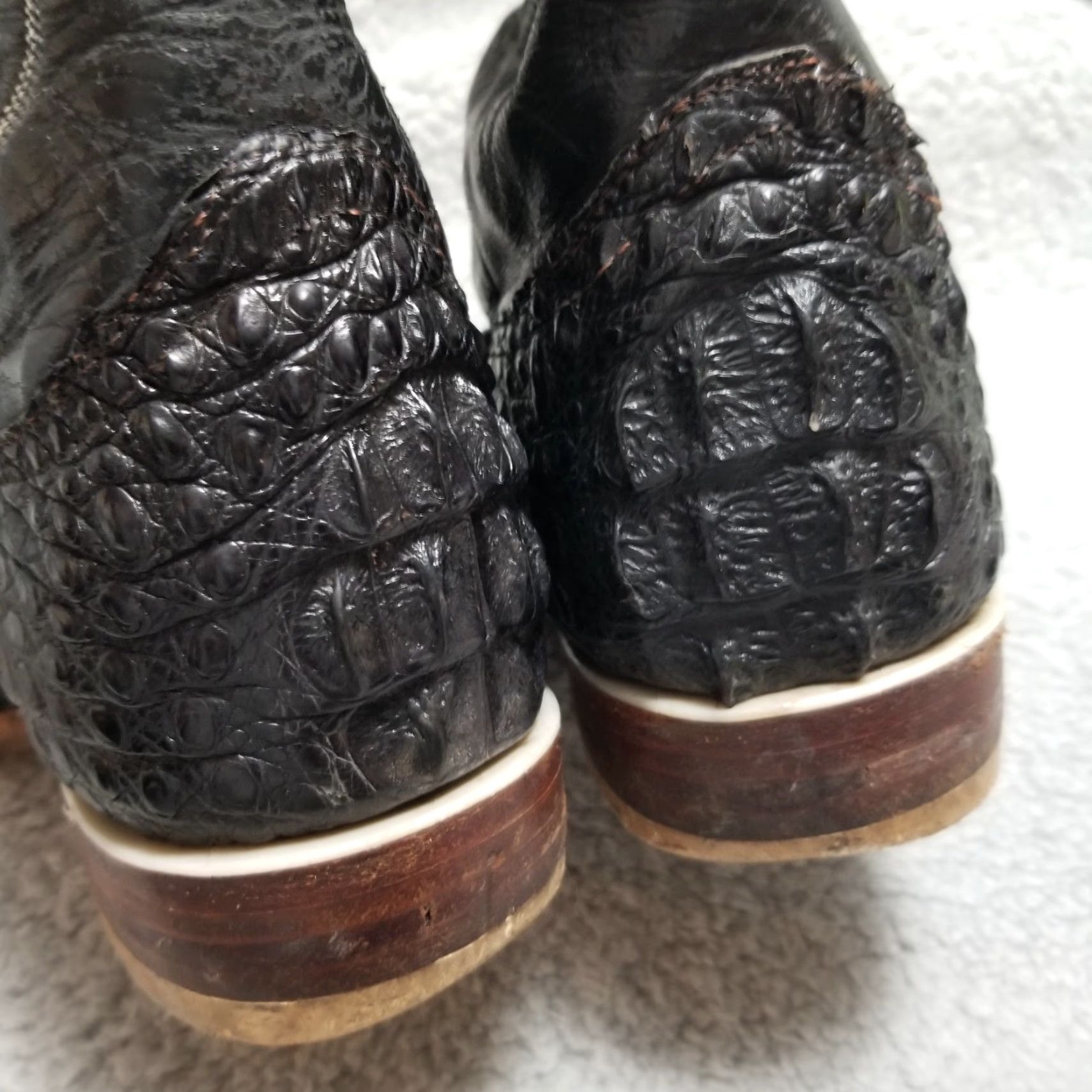 Vintage Vintage Mens Cowboy Boots Size 8.5 Black Alligator Leather Western Rodeo 90s Size US 9 / EU 42 - 7 Thumbnail