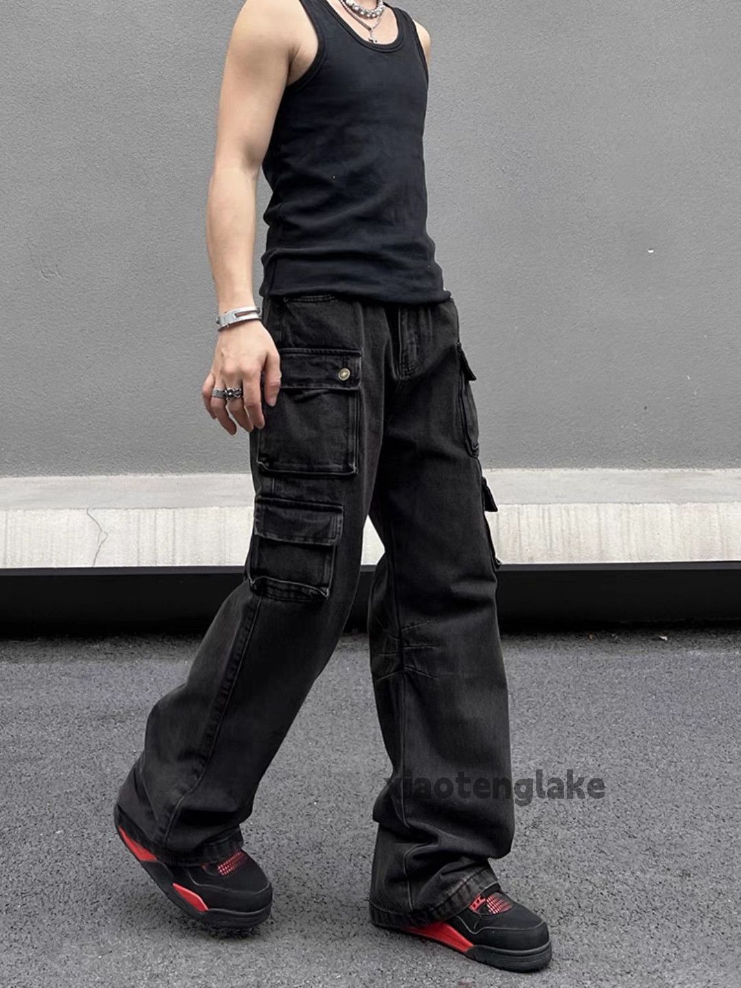 Jean × Vintage utility washed faded cleanfit yuppie y2k cargo jeans Size US 34 / EU 50 - 2 Thumbnail