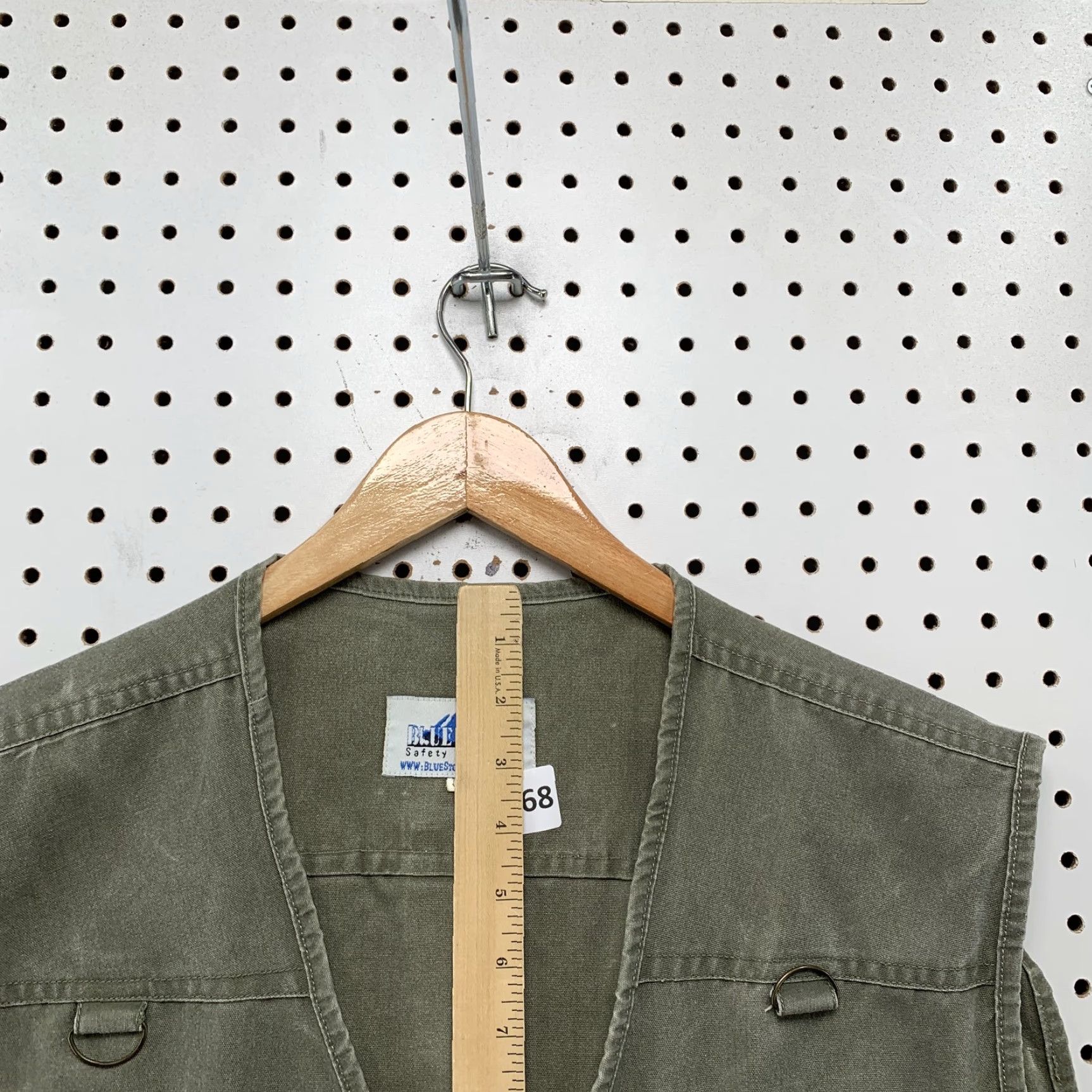 Olive Blue Stone Mens Olive Green Vest Large Sleeveless Zipper Pockets Shirt Size US XXL / EU 58 / 5 - 5 Thumbnail