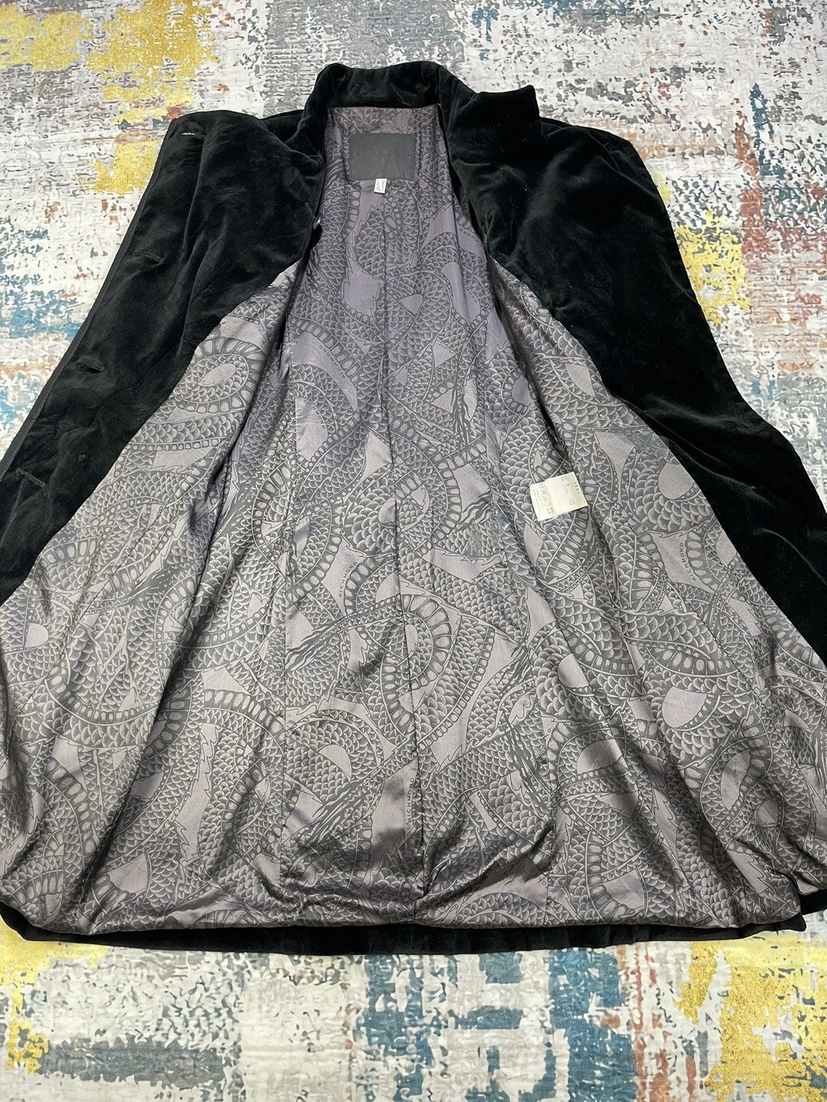 John Richmond Richmond X Black Velvet Assymetrical Long Coat Size S / US 4 / IT 40 - 10 Thumbnail