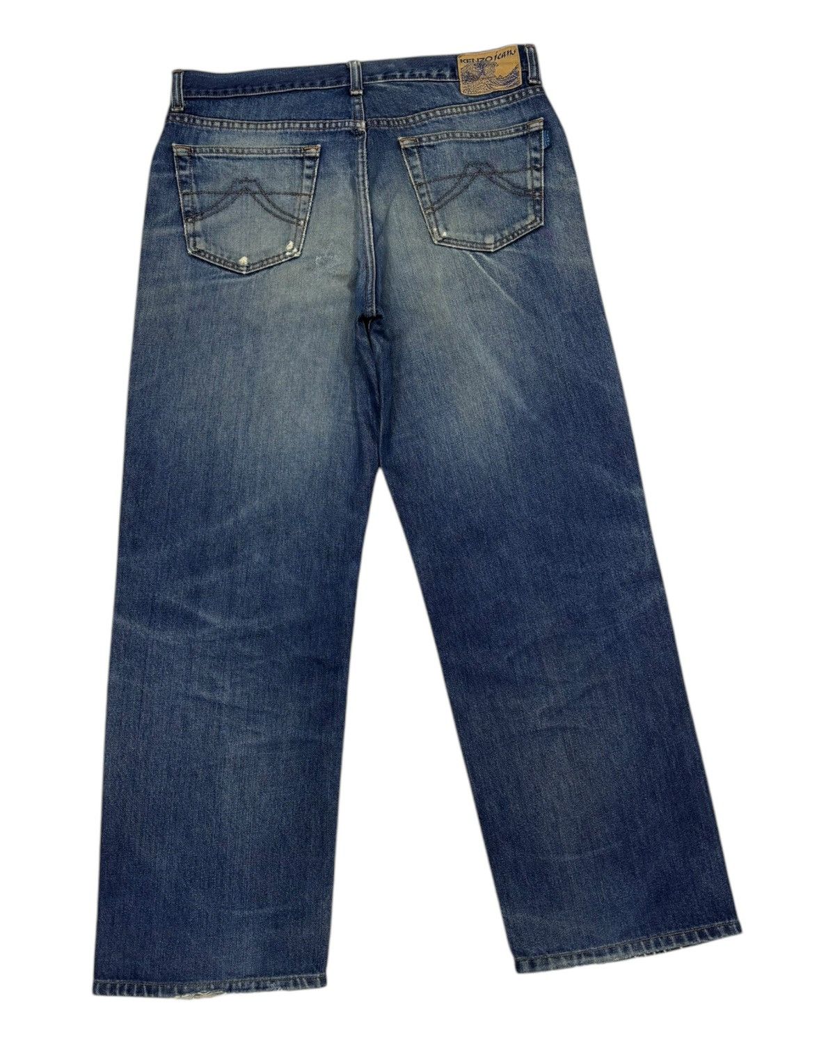 Kenzo × Vintage Vintage KENZO Ripped Distressed BAGGY JEANS Size US 33 - 4 Thumbnail