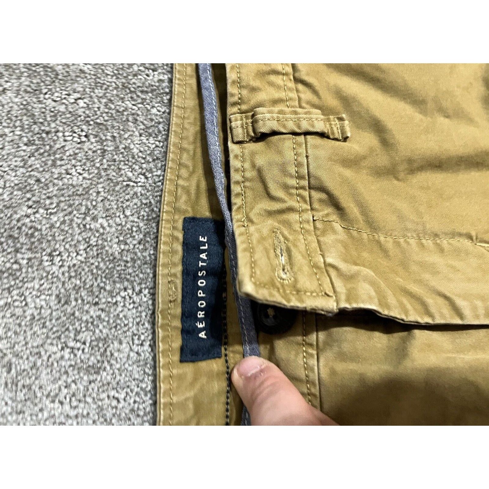 Vintage Aéropostale Slim Straight Khaki Chino Pants 30x30 Beige Mens Size US 30 / EU 46 - 4 Thumbnail