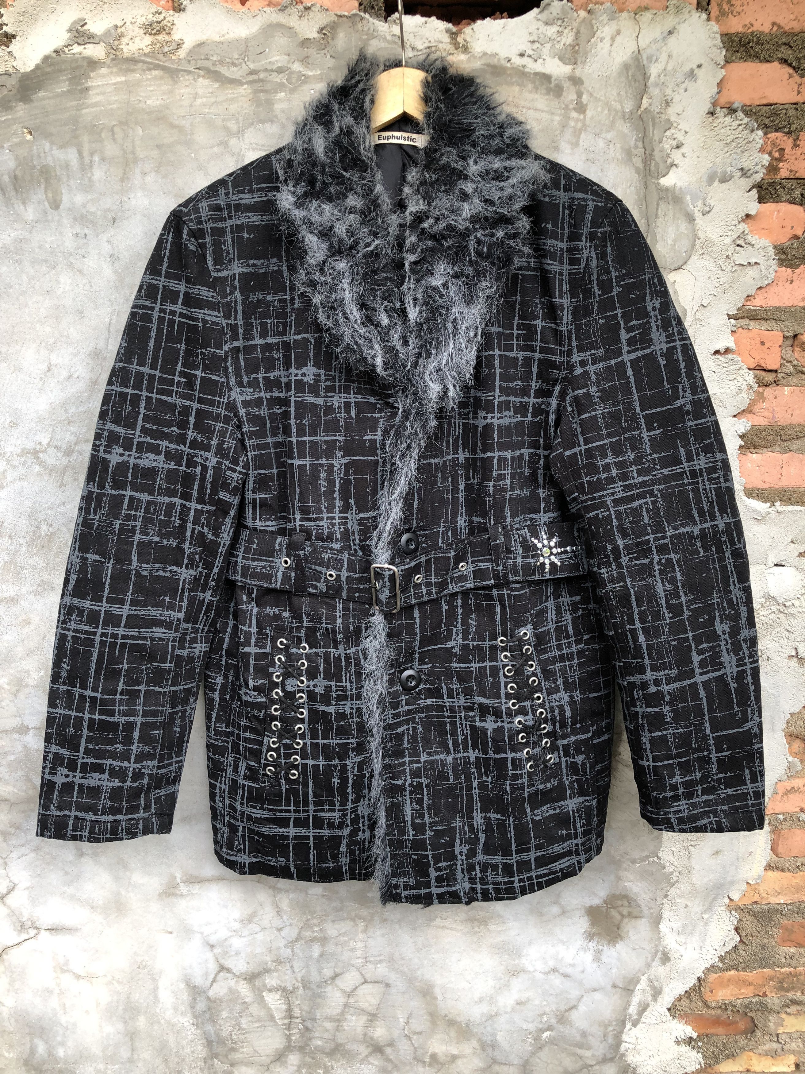 Beauty Beast Euphuistic Punk Fur jacket/Coat With Belt ifsixwasnine lgb s Size US L / EU 52-54 / 3 - 1 Thumbnail