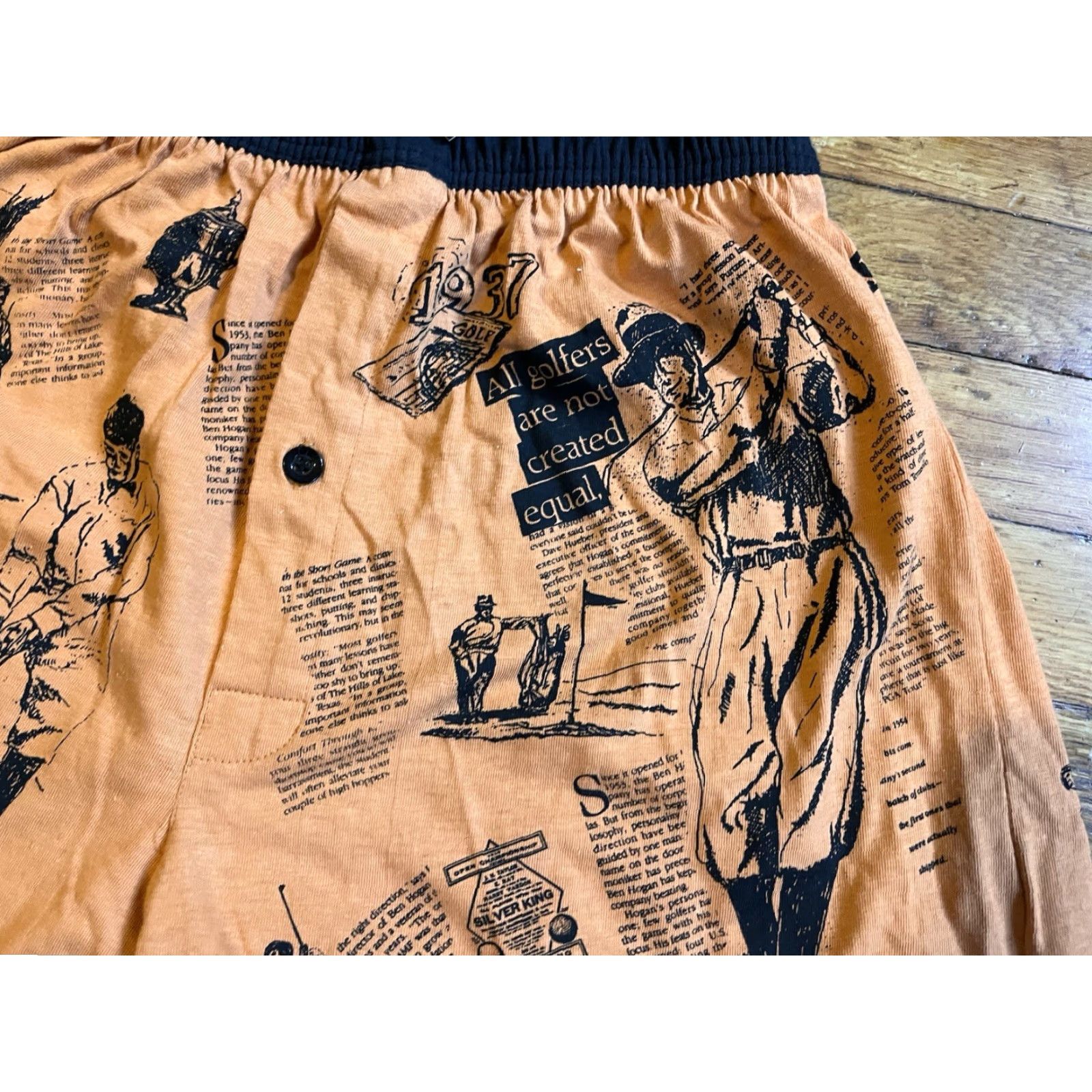 Gloverall VINTAGE Golf All Over Print Boxer Shorts Men’s M Orange 1990 Size US 31 - 3 Thumbnail
