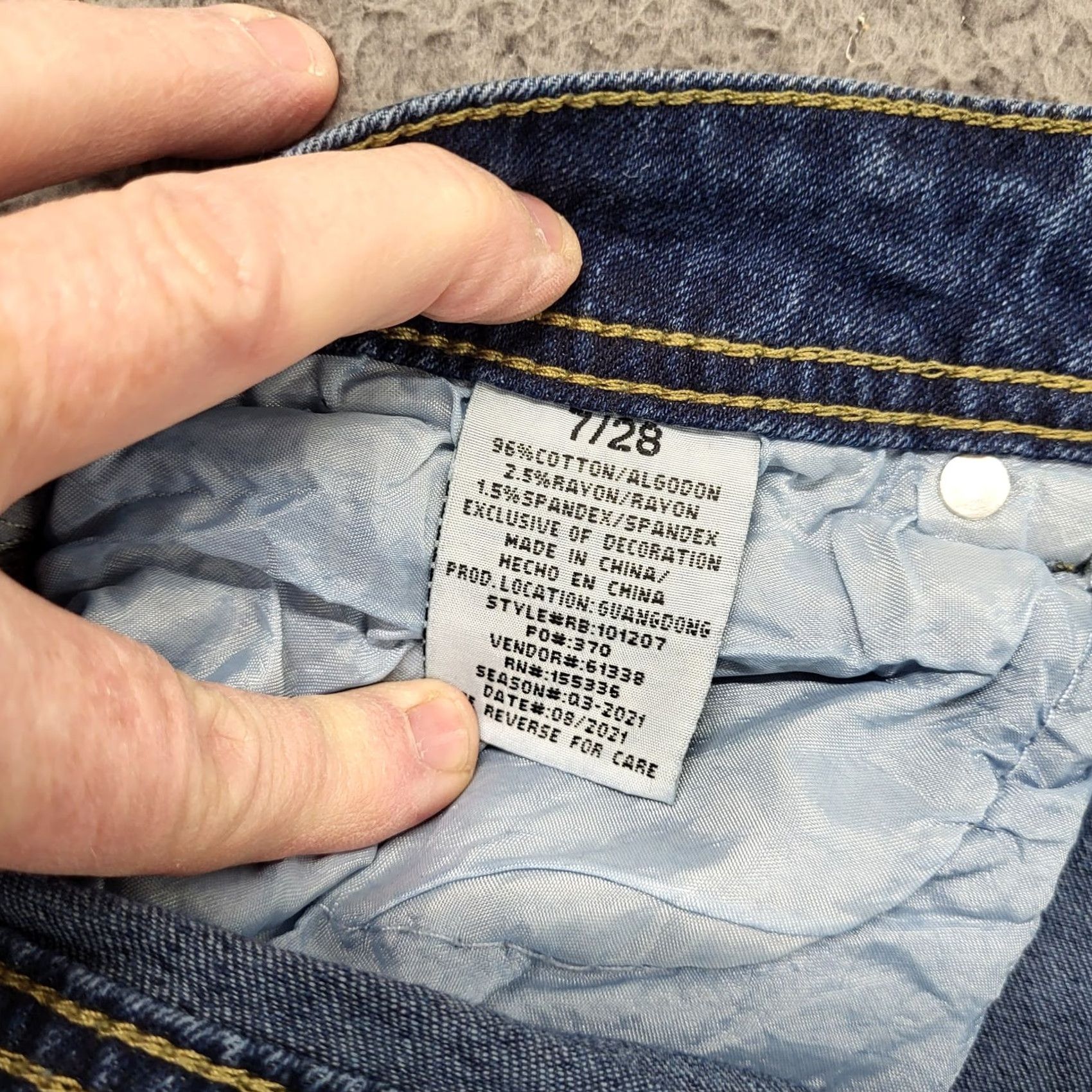 Denime Red Bottom Jeans Women 7/28 Denim Blue Skinny Mid Rise Distressed Hooks Zipper 5-Pocket Denim Cotton Spandex Rayon Regular Jeans Size 28" / US 6 / IT 42 - 3 Thumbnail