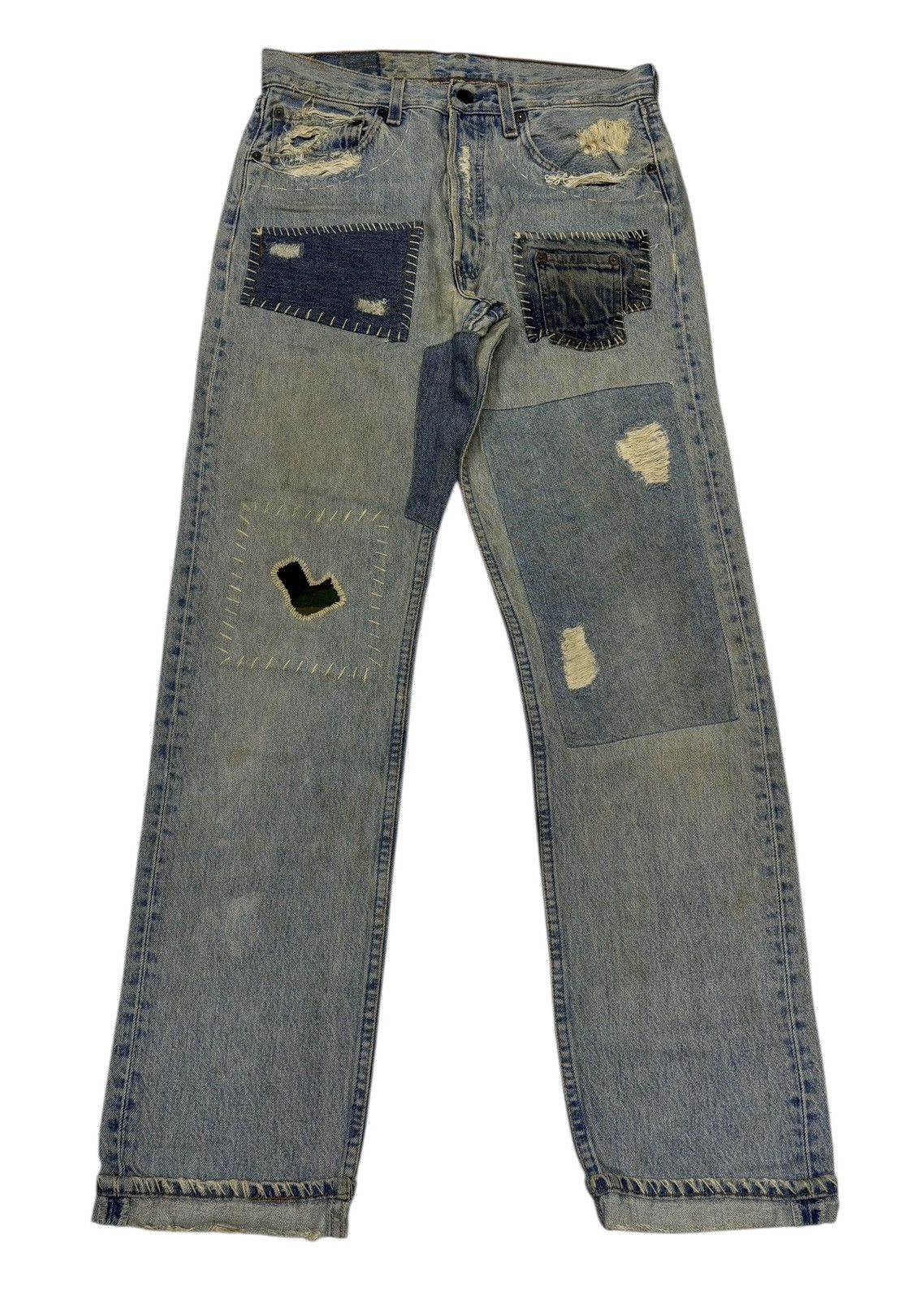 Kapital GRAIL Levis 501 Boro Sashiko Custom Distressed Denim Jeans Size US 30 / EU 46 - 9 Thumbnail