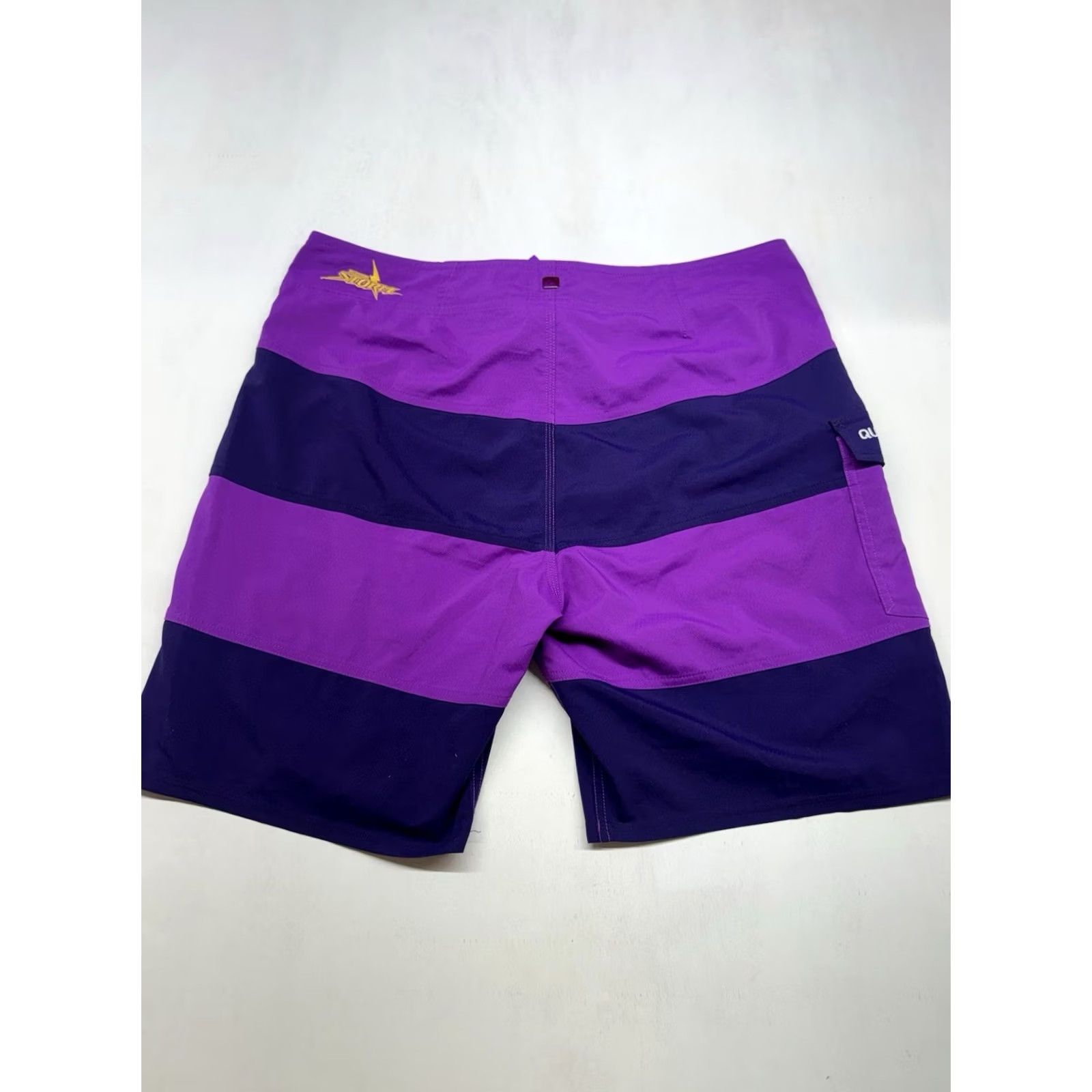 Quiksilver Quicksilver Board Shorts Storm Purple Mens 36 XL Melbourne Australian Rugby Striped Polyester Spandex Wave Surf Swim Bottoms Size US 36 / EU 52 - 8 Thumbnail