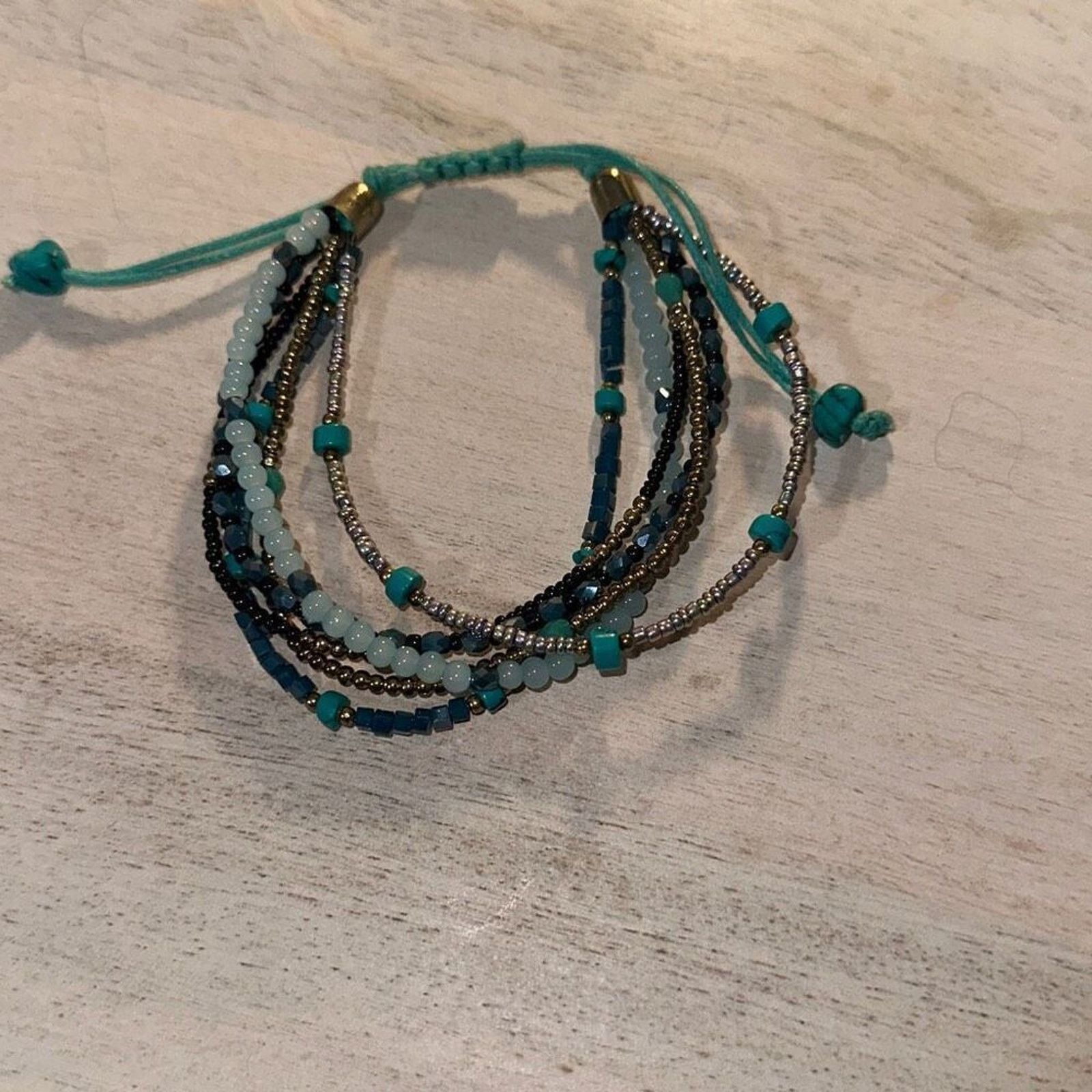 Other Adjustable Blue Beaded Bracelet | Sz OS Size ONE SIZE - 3 Thumbnail