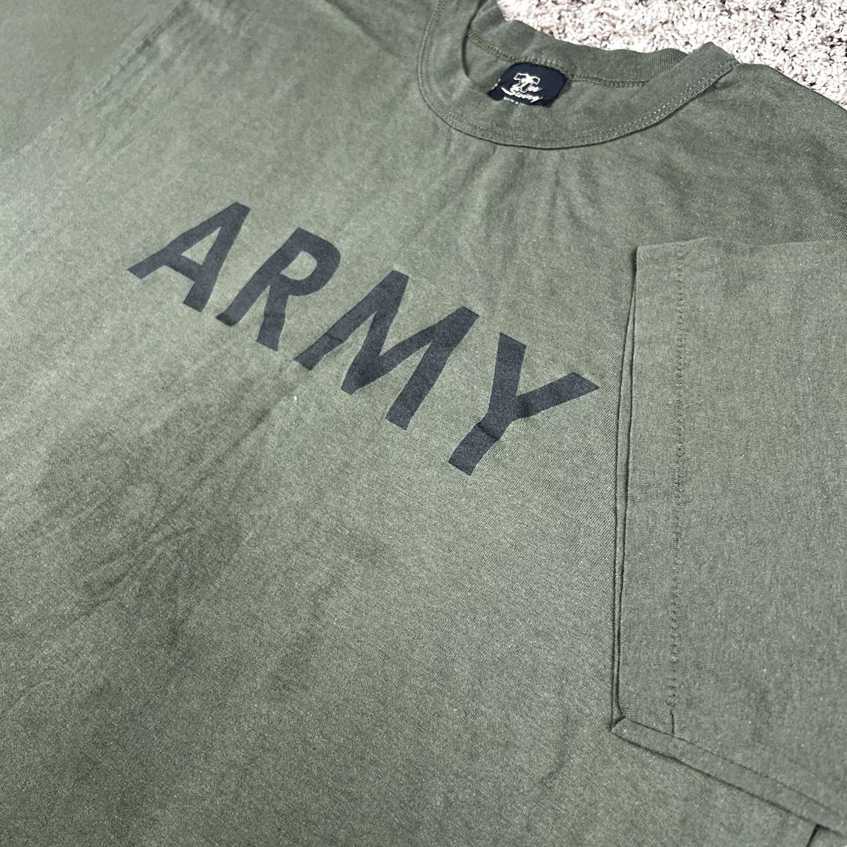 Vintage VINTAGE Tee Swing Army Spellout Graphic T-Shirt 2XL Green Army 90s 80s Military Single Stitch Shirt Mens Size US XXL / EU 58 / 5 - 4 Thumbnail