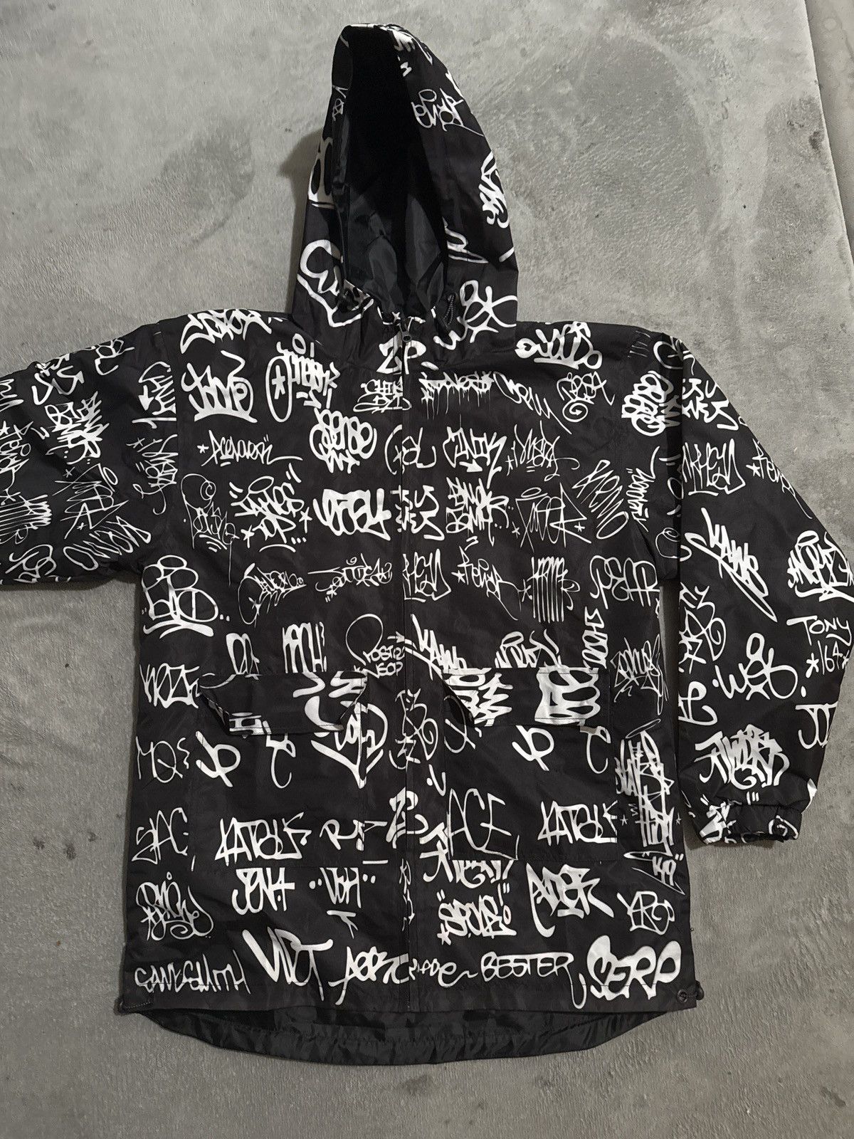 Other Vintage 90s Graffiti Nylon Rain Jacket Parka Medium/Large Size US L / EU 52-54 / 3 - 1 Thumbnail