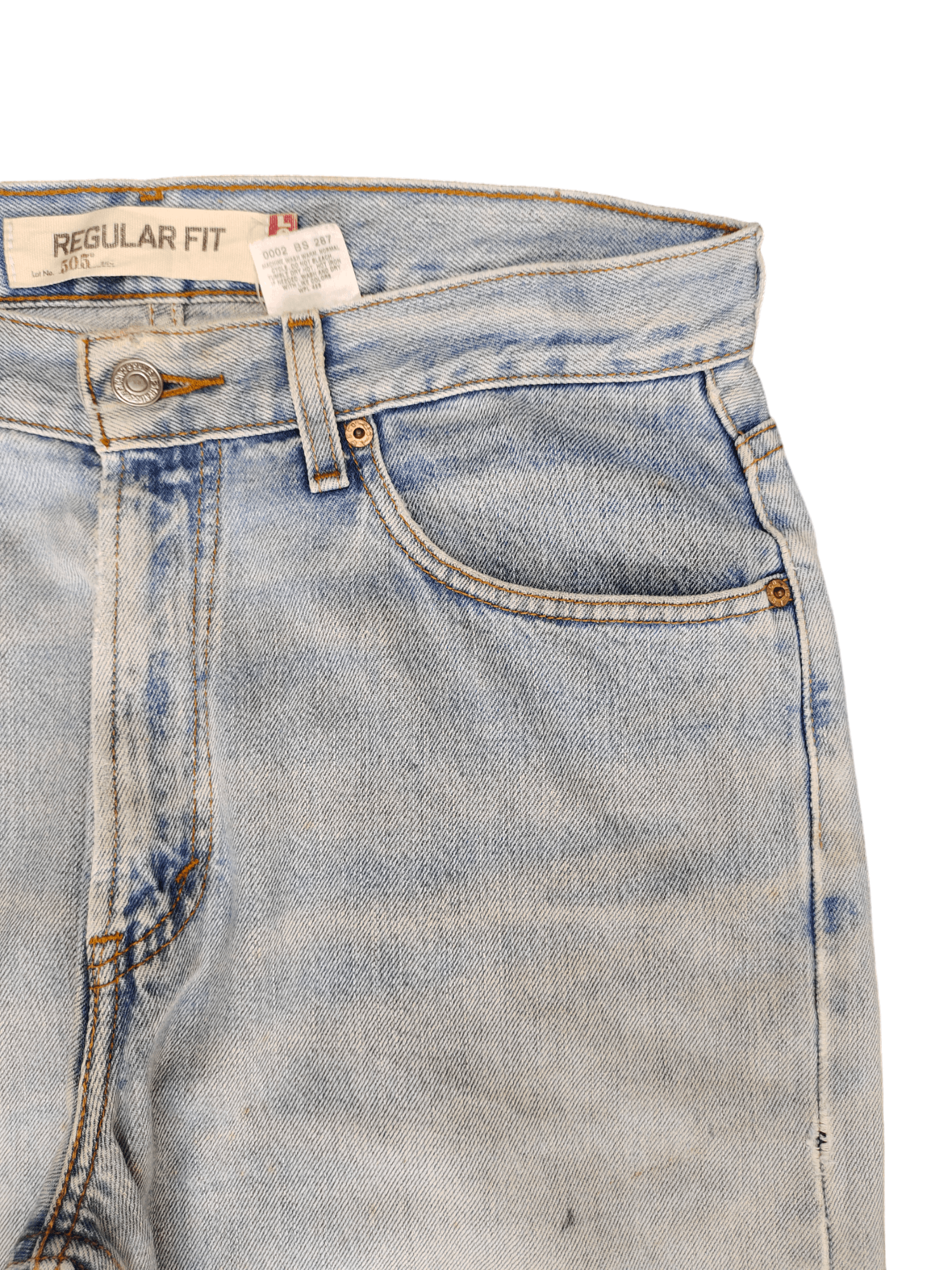 Levi's Size 33x32 Vintage Levis 505 Light Wash Jeans Regular Fit Size US 33 - 3 Thumbnail
