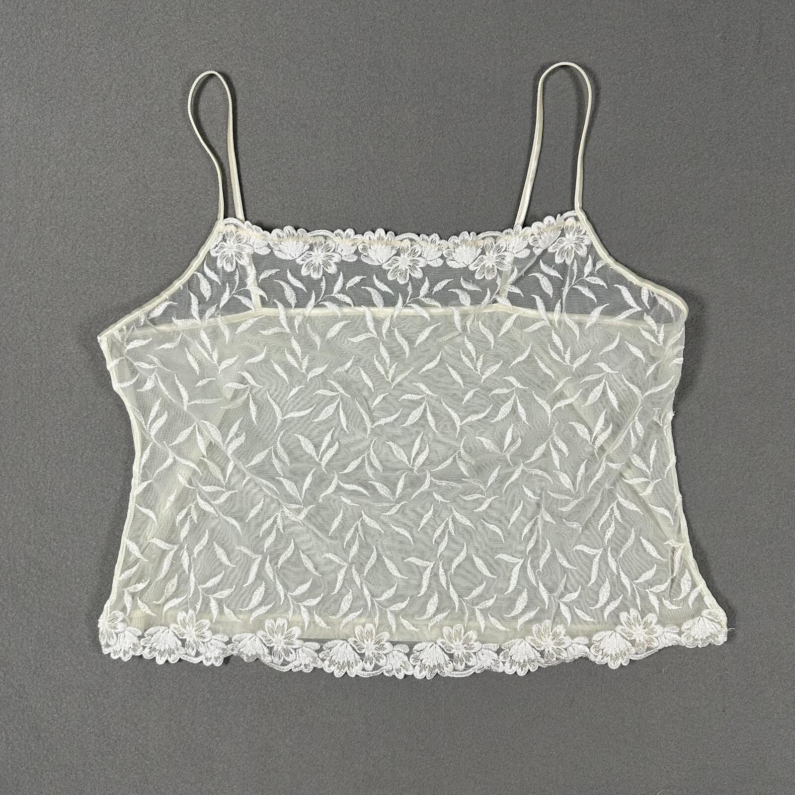 Other Women’s Tank Top Ivory Sheer Lace Vintage Size XL / US 12-14 / IT 48-50 - 1 Thumbnail