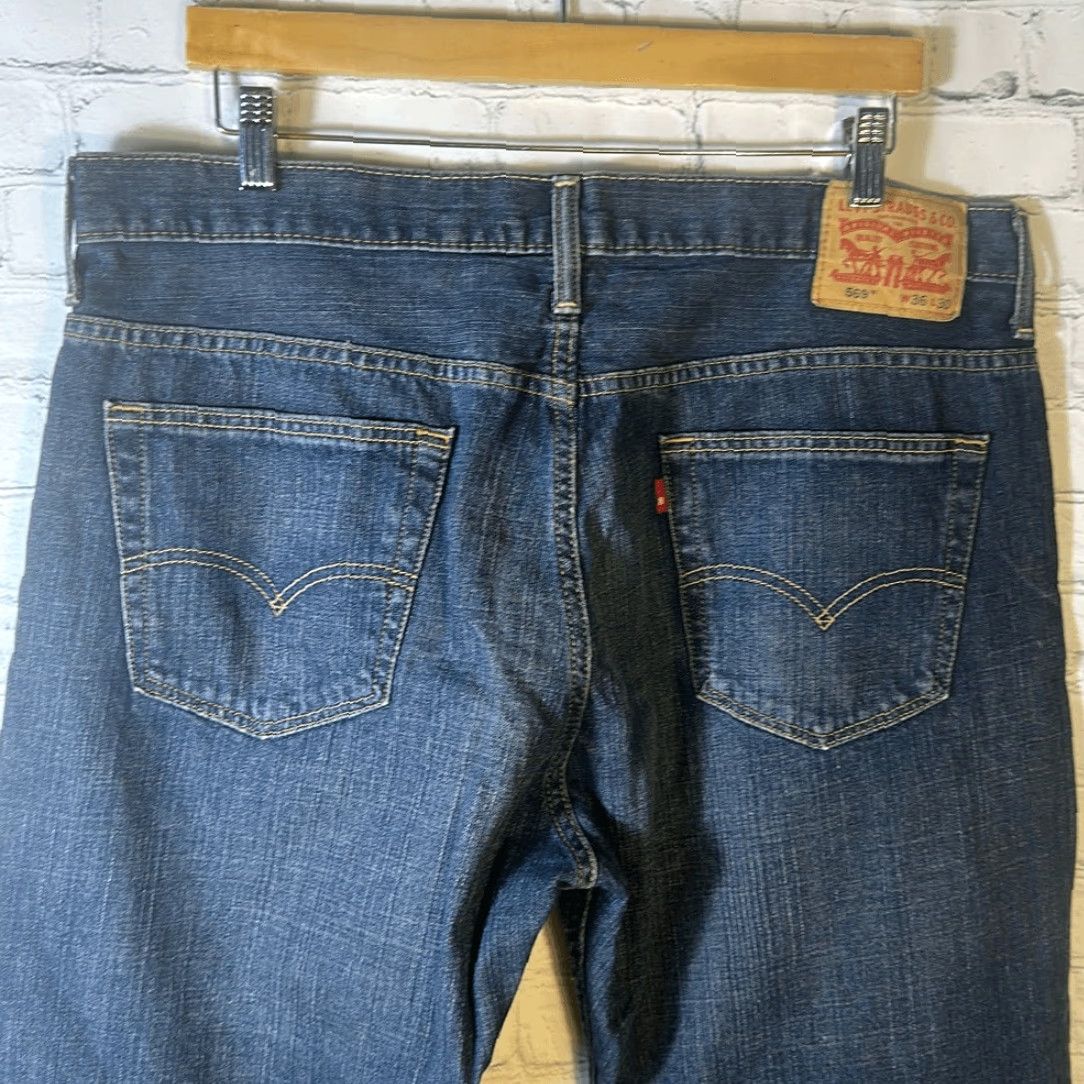 Levi's Levi’s 569 Jeans Mens 38 Blue Loose Straight Denim Baggy Jeans Mens Regular 29 Inseam Blue Mens Size US 38 / EU 54 - 5 Thumbnail