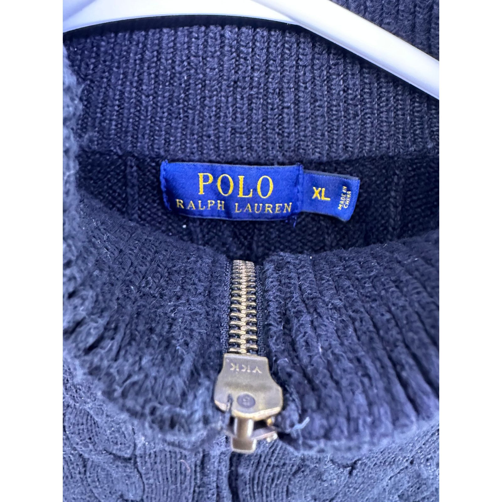 Polo Ralph Lauren Polo Ralph Lauren Black Cable Knit 1/4Zip Purple Pony SizeXL Size US XL / EU 56 / 4 - 8 Thumbnail