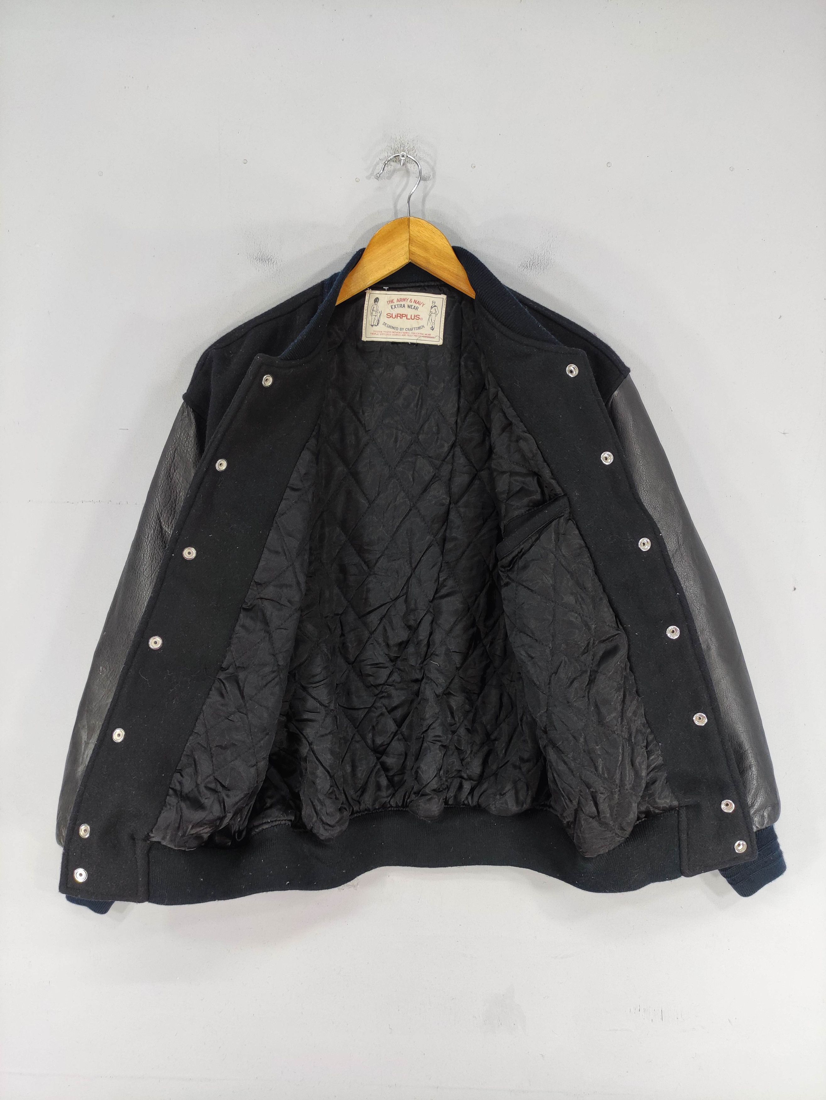 Japanese Brand Vintage Surplus Varsity Wool Jacket Leather Sleeve Size US L / EU 52-54 / 3 - 4 Thumbnail