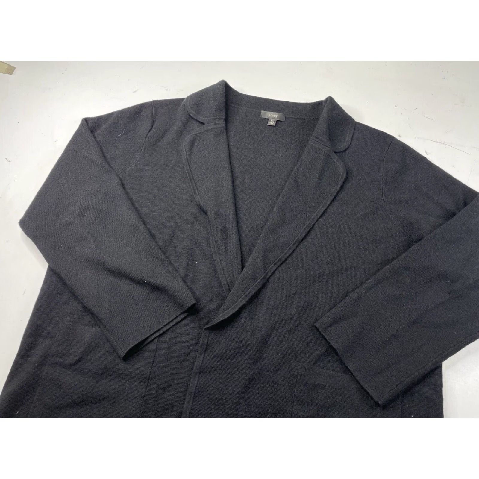 J.Crew J.CREW Cardigan Sweater Women XL Black Merino Wool Pockets Knit Tight-Collar Classic Modern Chic Size XL / US 12-14 / IT 48-50 - 2 Thumbnail
