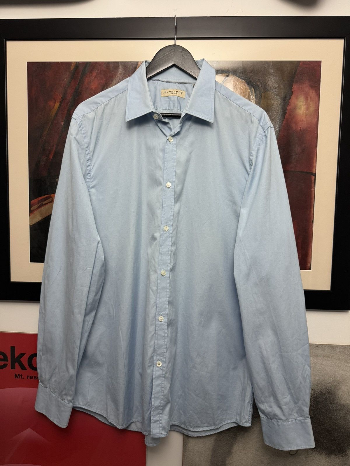 Burberry Burberry London Button Up Casual Shirt Blue Tailored Luxury Size US XL / EU 56 / 4 - 1 Thumbnail