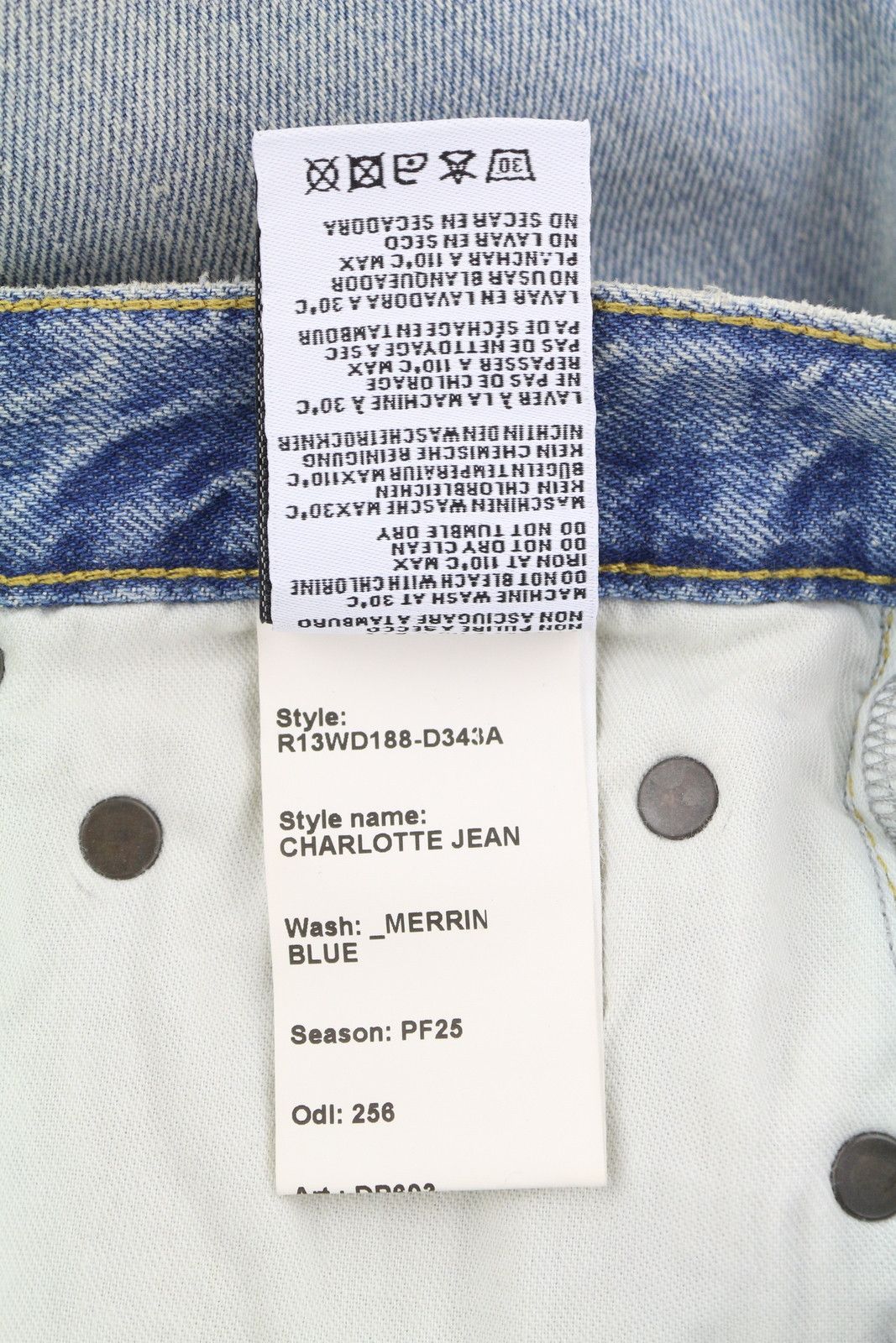 R13 CHARLOTTE 26 Merrin Blue Faded Flared High PF25 86831 Size 26" / US 2 / IT 38 - 10 Thumbnail