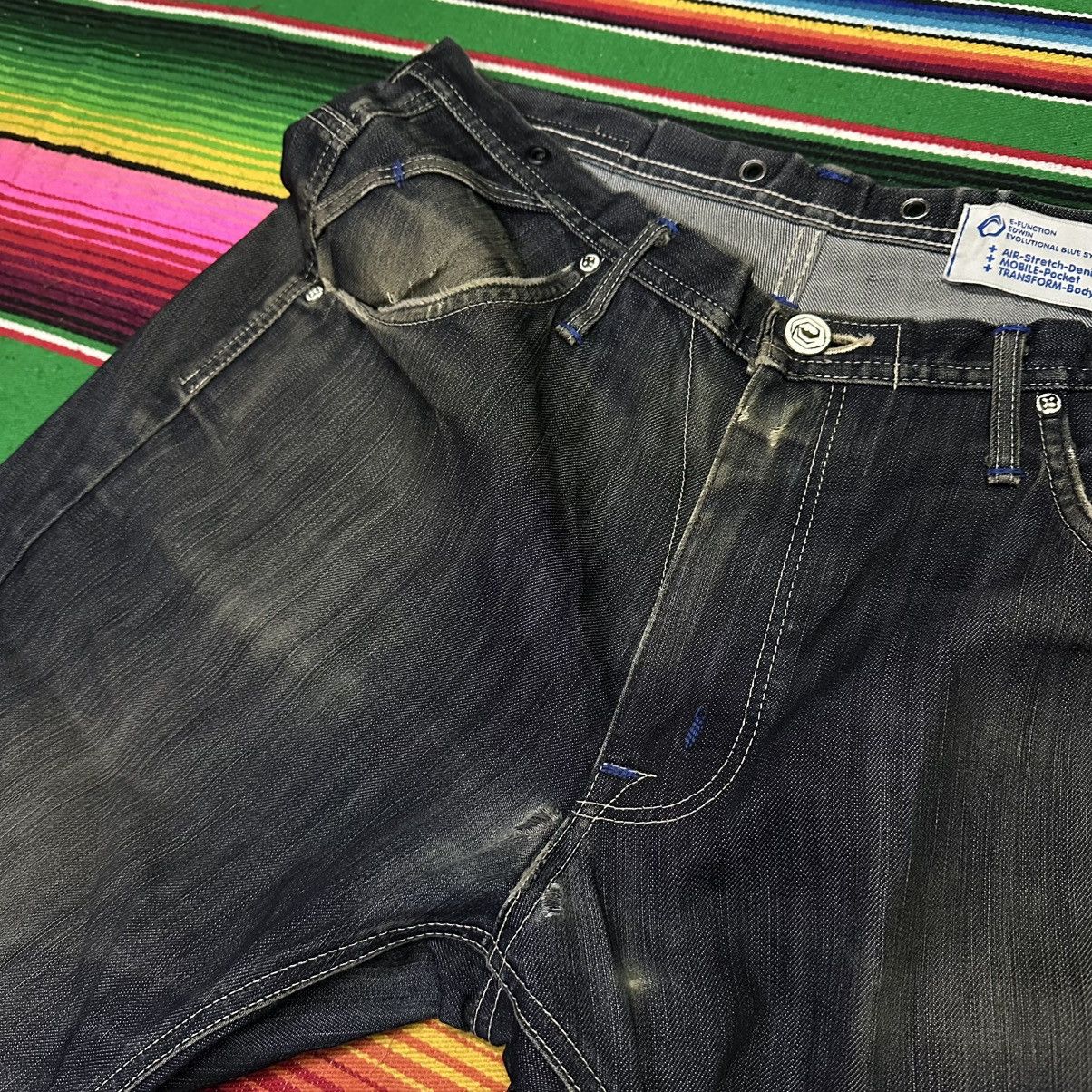 Edwin Twist Legs 💥vintage edwin evolution flare curve legs . Size US 34 / EU 50 - 8 Thumbnail