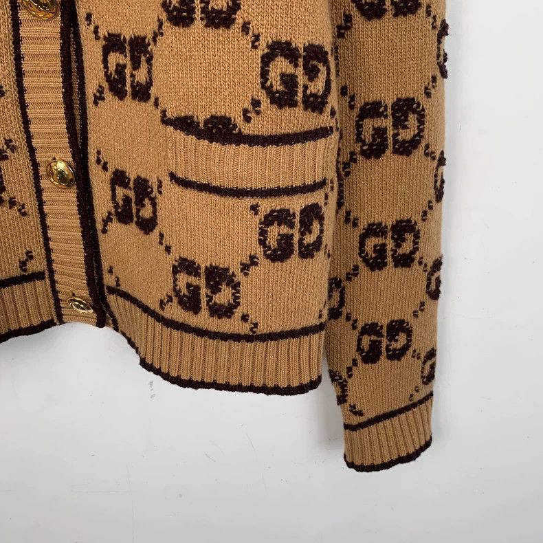 Gucci GucciBrown logo jacquad full-print wool single-breasted gol Size XS / US 0-2 / IT 36-38 - 4 Thumbnail