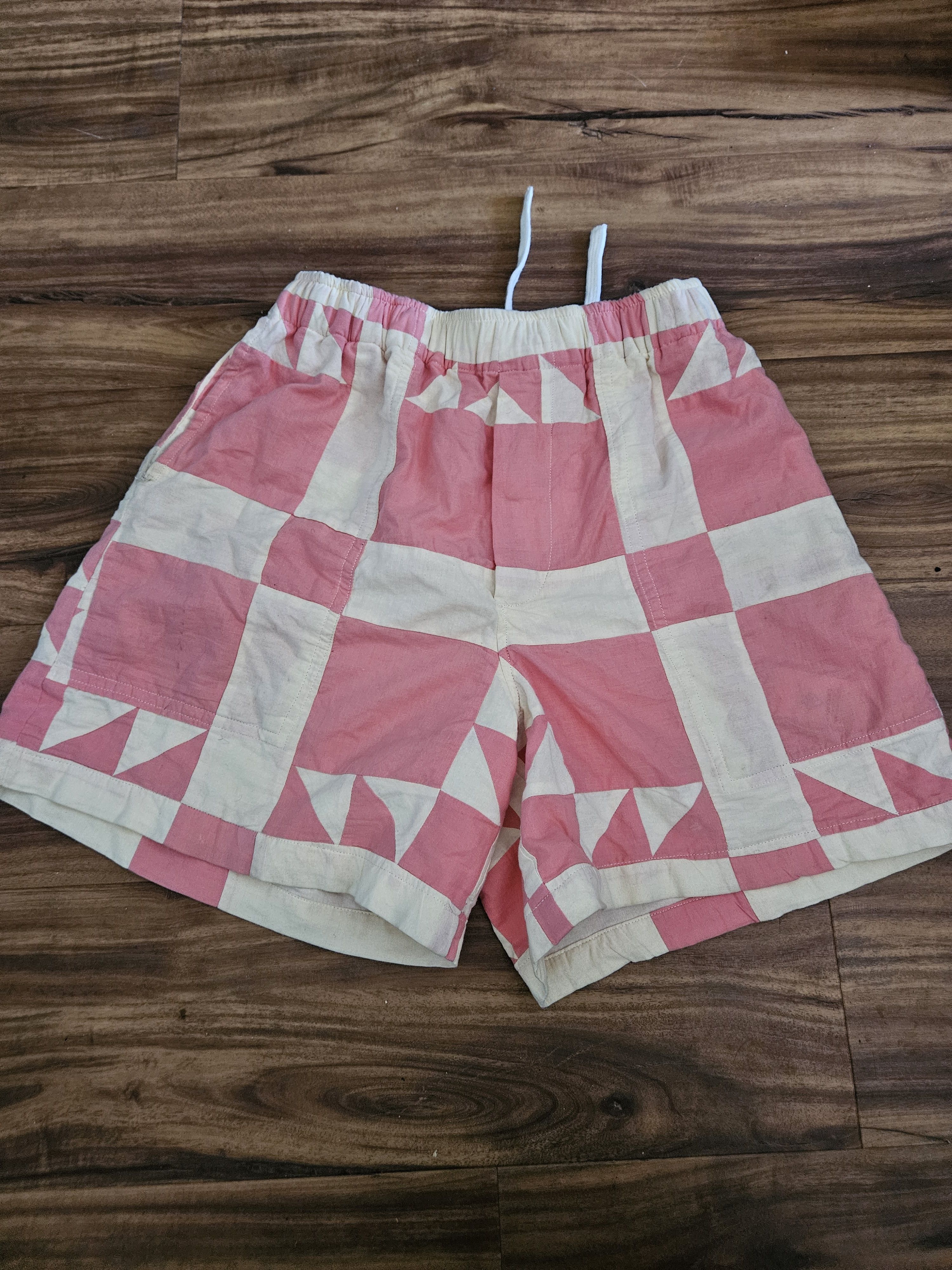 image of Bode Quilted Cotton Shorts in Pink, Men's (Size 30)