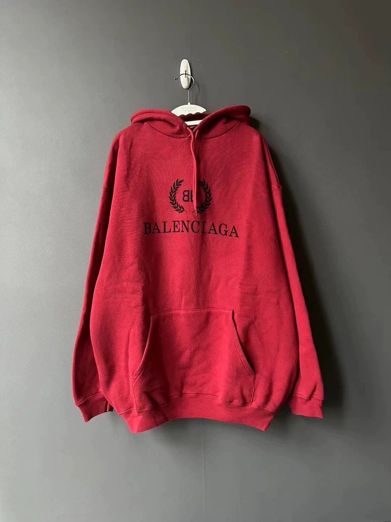 Balenciaga Wine Red Wheat Spike Hoodie