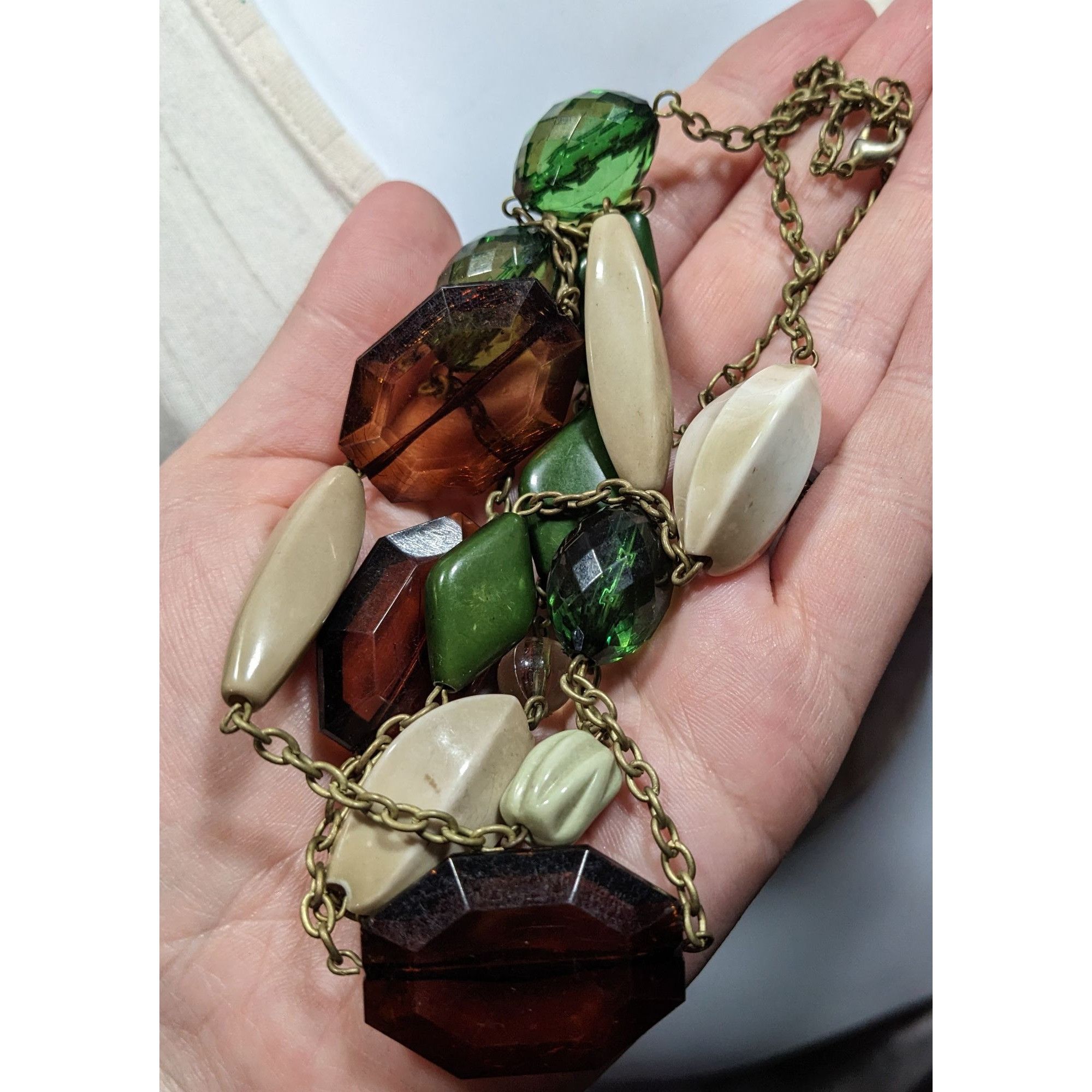 Other Chunky Earth Tone Beaded Station Necklace Size ONE SIZE - 5 Thumbnail