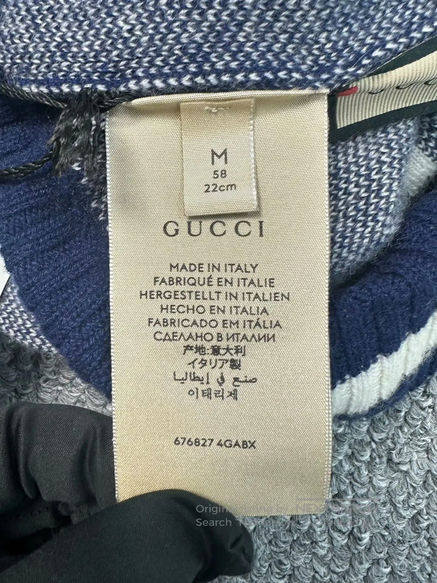 Gucci Guicci Blue Double G Letter Logo Cashmere Hat| Size ONE SIZE - 4 Thumbnail
