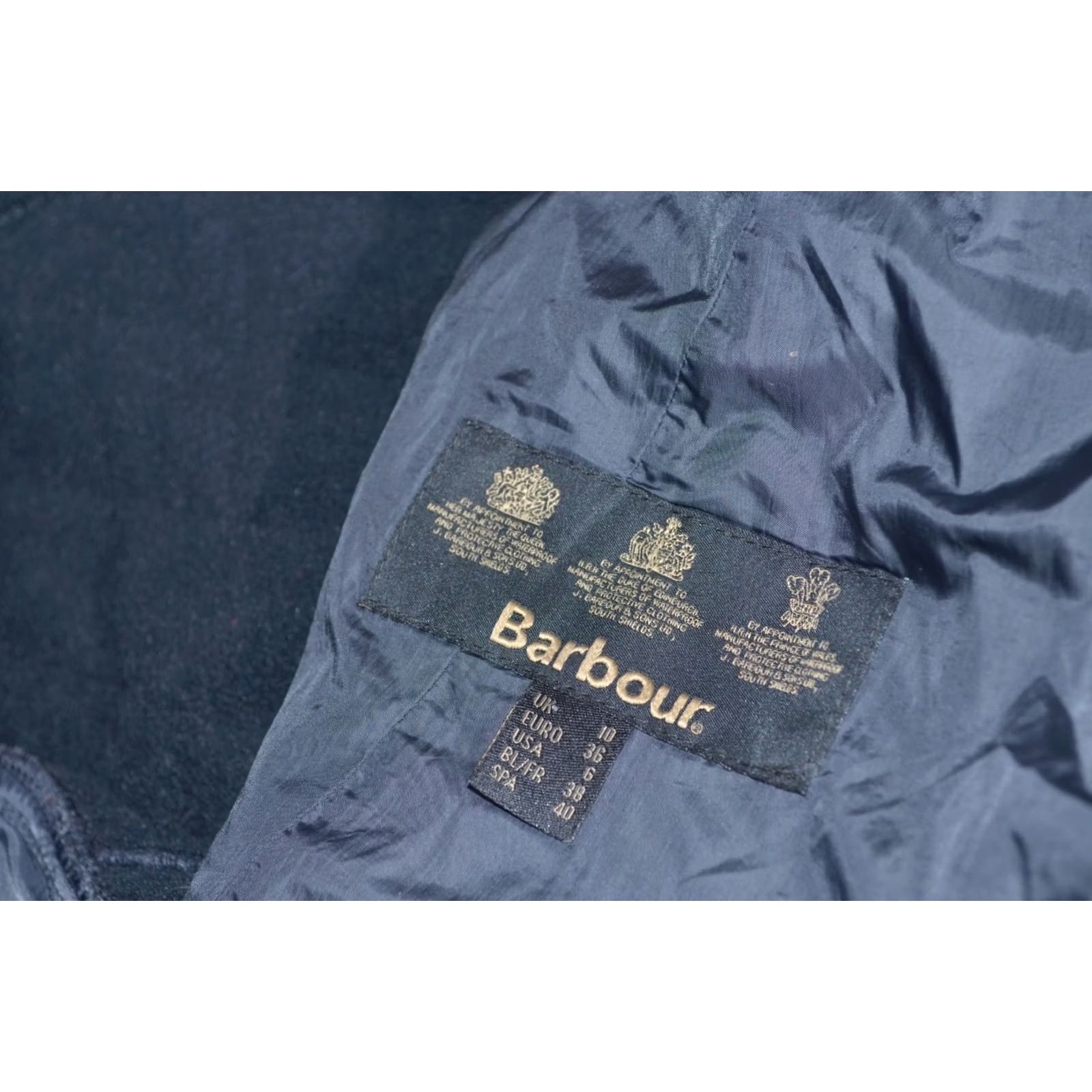 Barbour Barbour Grace Polarquilt Navy Quilted Belted Hooded Zip Pockets Jacket Womens UK10 US6 - Barbour Quilted Coat Core Size L / US 10 / IT 46 - 6 Thumbnail