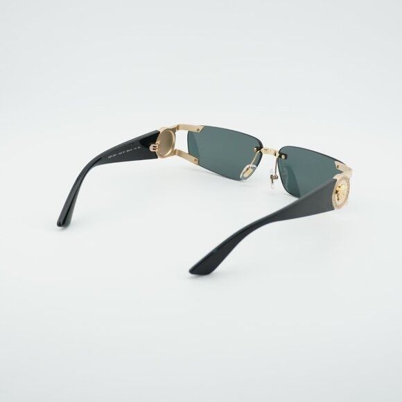 Versace Versace VE2291 100287 Sunglasses Gold/Black Rectangle Frame Size ONE SIZE - 9 Thumbnail