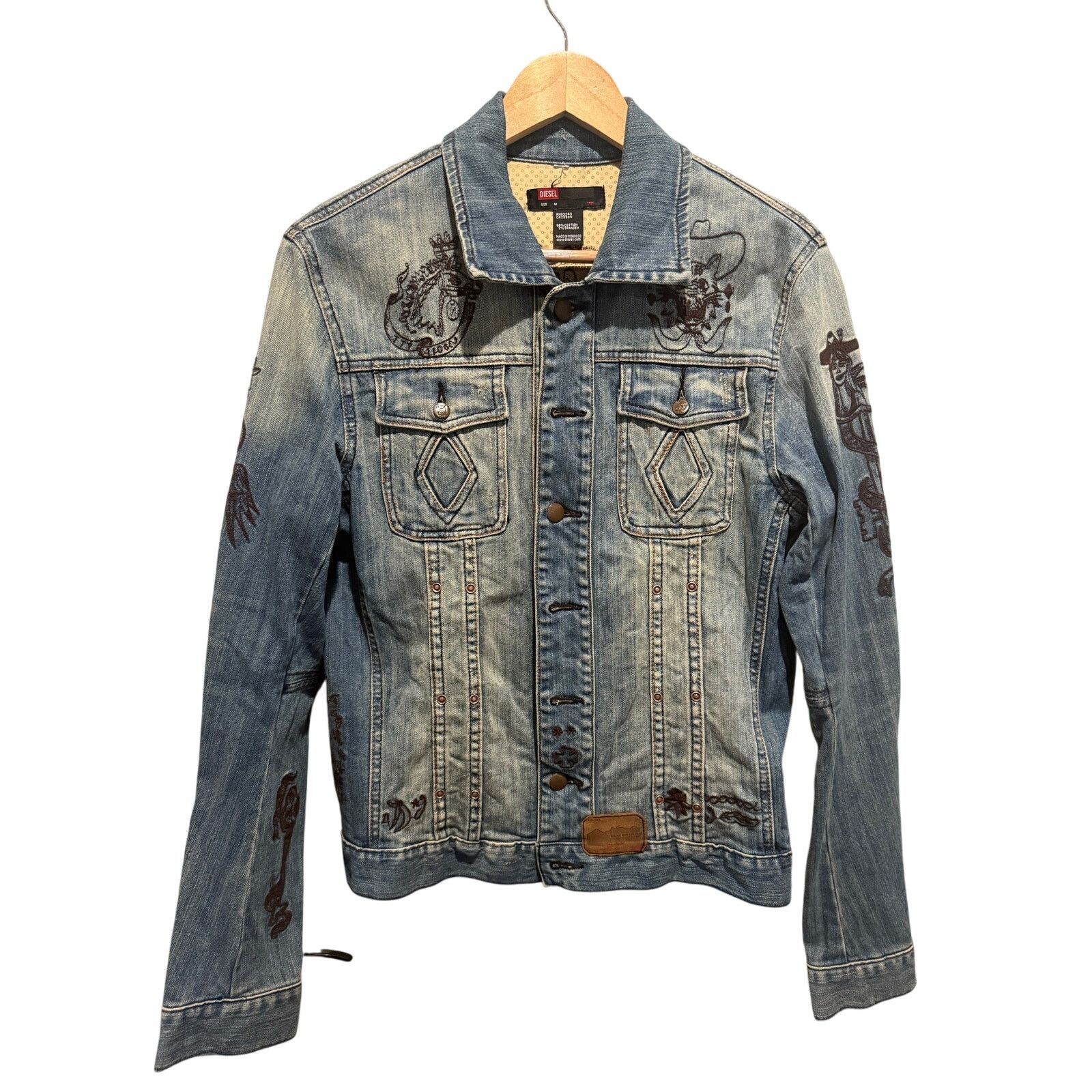 Diesel Diesel Embroidered Denim Jacket Western Streetwear Art Y2K M Size US M / EU 48-50 / 2 - 1 Thumbnail