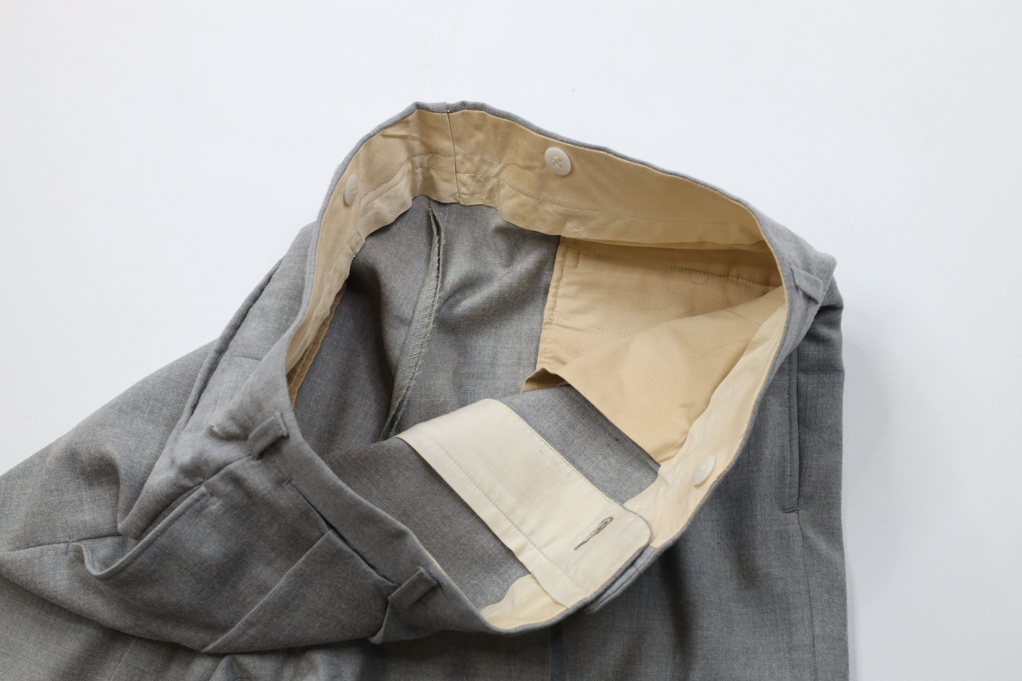 Vintage Vintage 50s Hollywood Regency Wool Chino Pants Gray USA Size US 34 / EU 50 - 9 Thumbnail