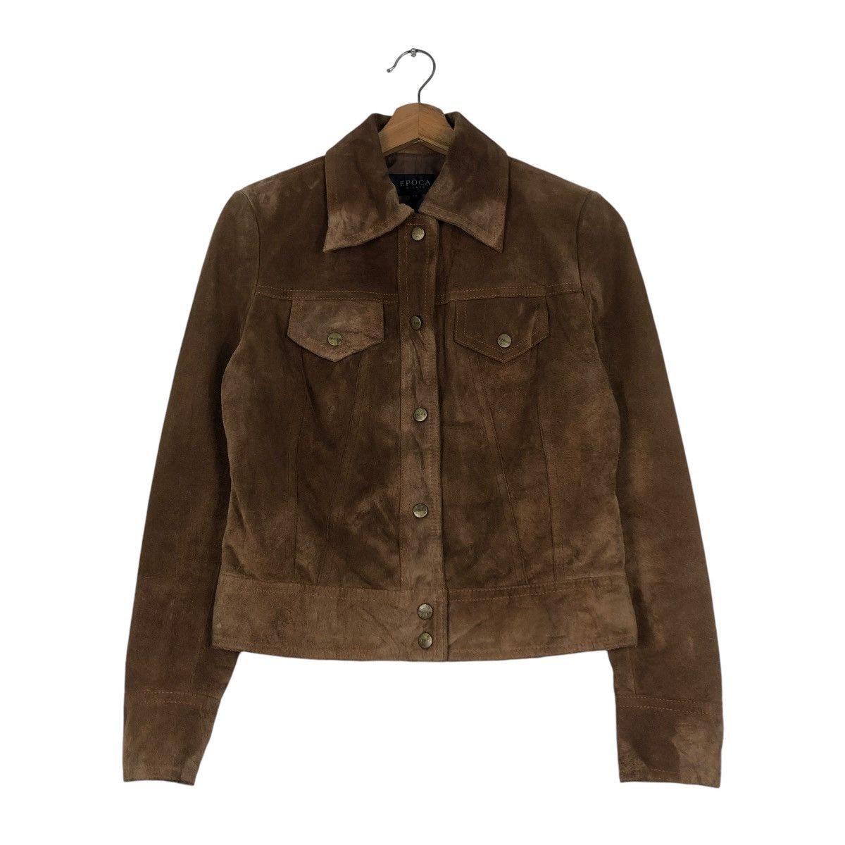 Japanese Brand 🔥CROPPED SUEDE LEATHER JACKET BIKER EPOCA ISSEY MIYAKE Size S / US 4 / IT 40 - 1 Thumbnail