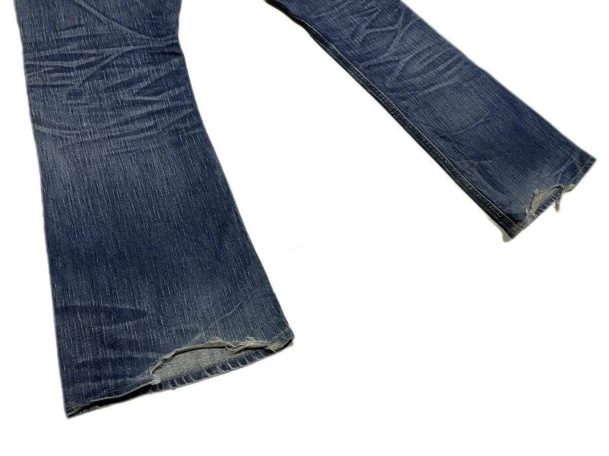 If Six Was Nine × Japanese Brand 🔥Sick Y2K Edwin 503 Flare Denim Distressed Faded Size US 36 / EU 52 - 9 Thumbnail