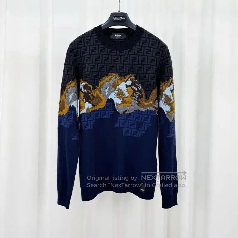 Fendi Fendi Men's Color-blocked Wool Knit Sweater . Size US S / EU 44-46 / 1 - 1 Thumbnail