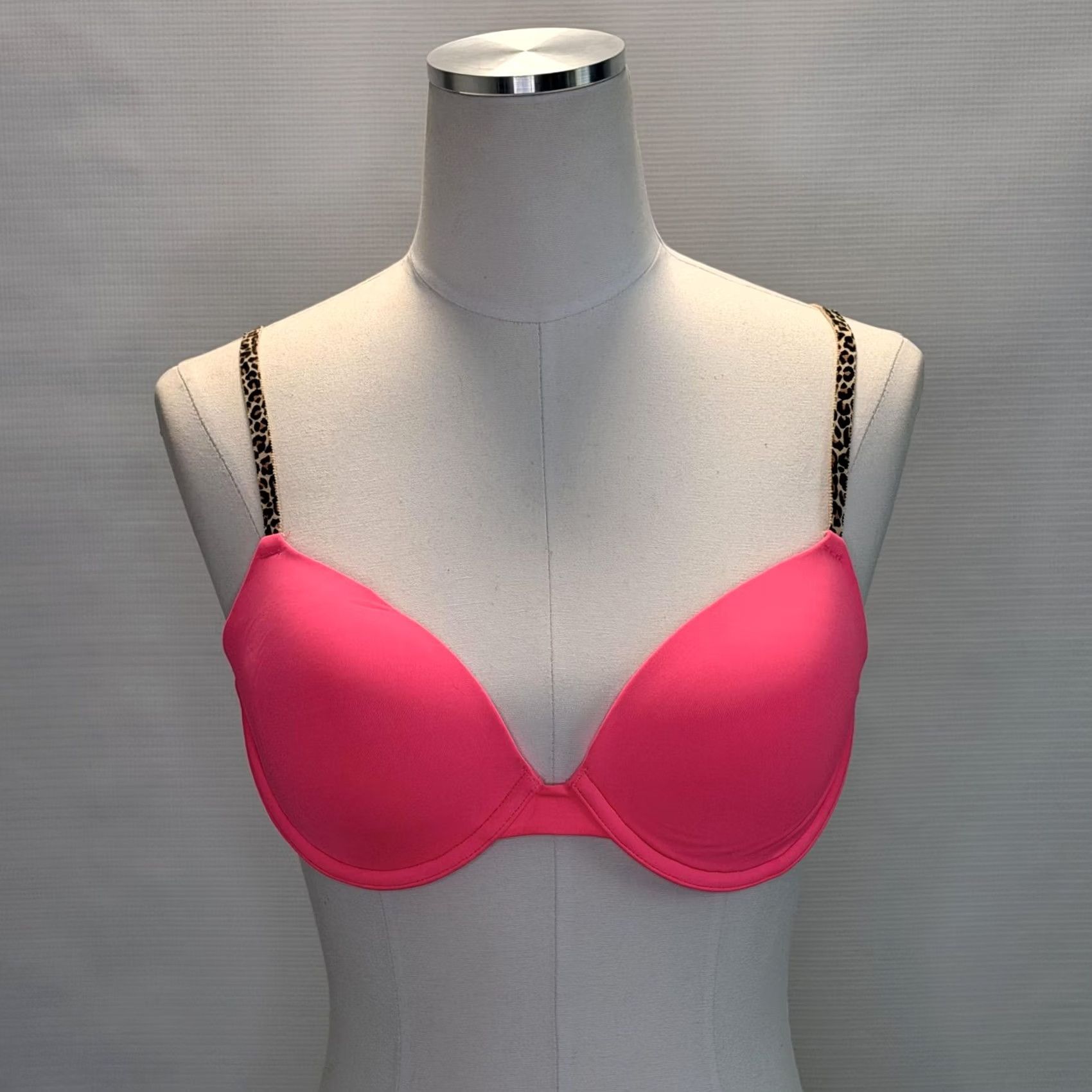 Pinko PINK Bra Set Womens 36B Neon Pink Push Up Underwire Lot Of 2 Bow Microfiber Size ONE SIZE - 4 Thumbnail