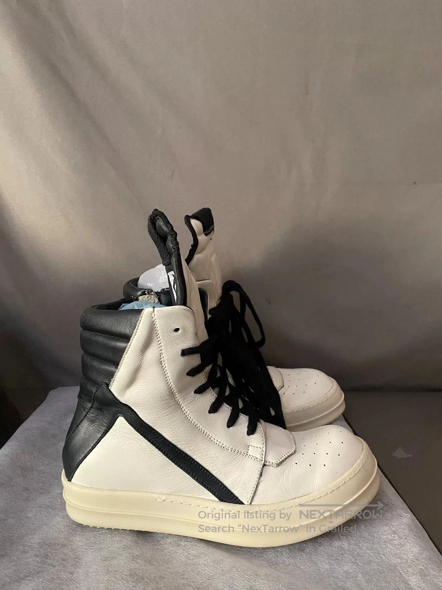 Rick Owens rick owens black and white high. Size US 5.5 / EU 38 - 3 Thumbnail