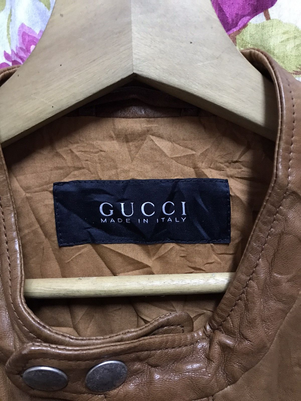 Gucci Authentic Gucci Brown Leather knittes Slevee Long Jacket Size US M / EU 48-50 / 2 - 14 Thumbnail