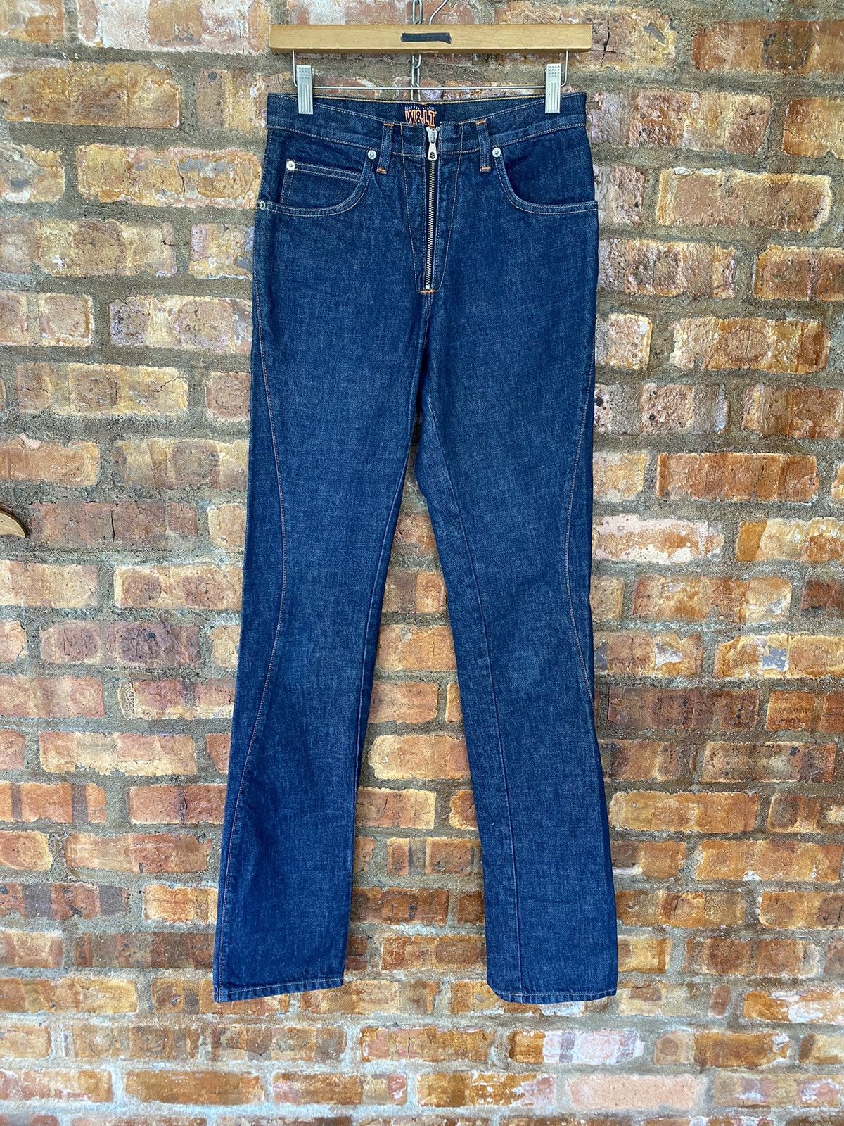 Walter Van Beirendonck Vtg W&Lt center Zipper Curve stitch denim Size 28" / US 6 / IT 42 - 3 Thumbnail