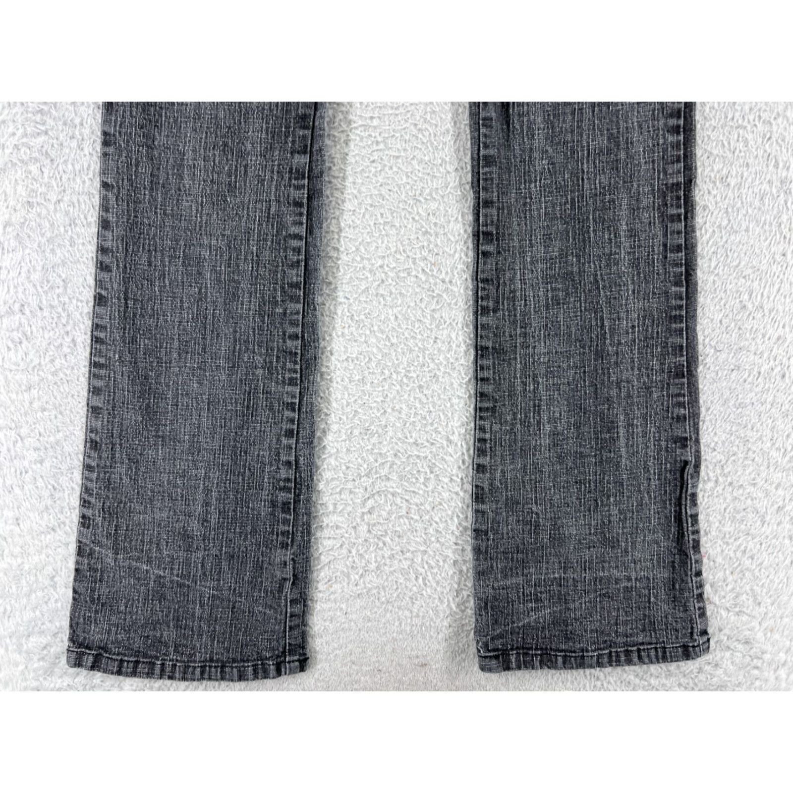 Vintage XES Women's Bootcut Jeans Size 5 Black Denim Regular Fit Mid Rise Embroidered Cotton Blend Vintage 90s Size 27" / US 4 / IT 40 - 4 Thumbnail