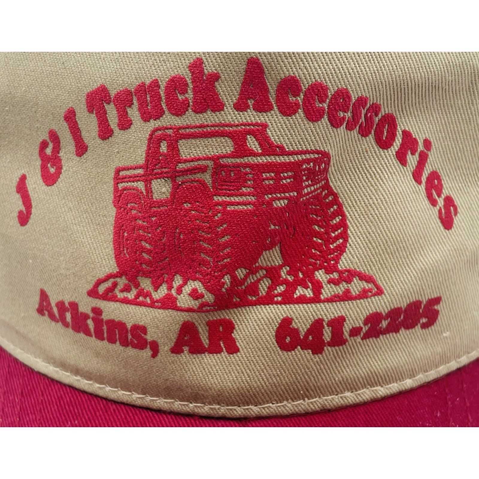 Vintage VINTAGE Snap-Back Baseball Cap Men’s J & I Truck Accessories Adjustable Brown Red Hat Cap Cap Size ONE SIZE - 4 Thumbnail