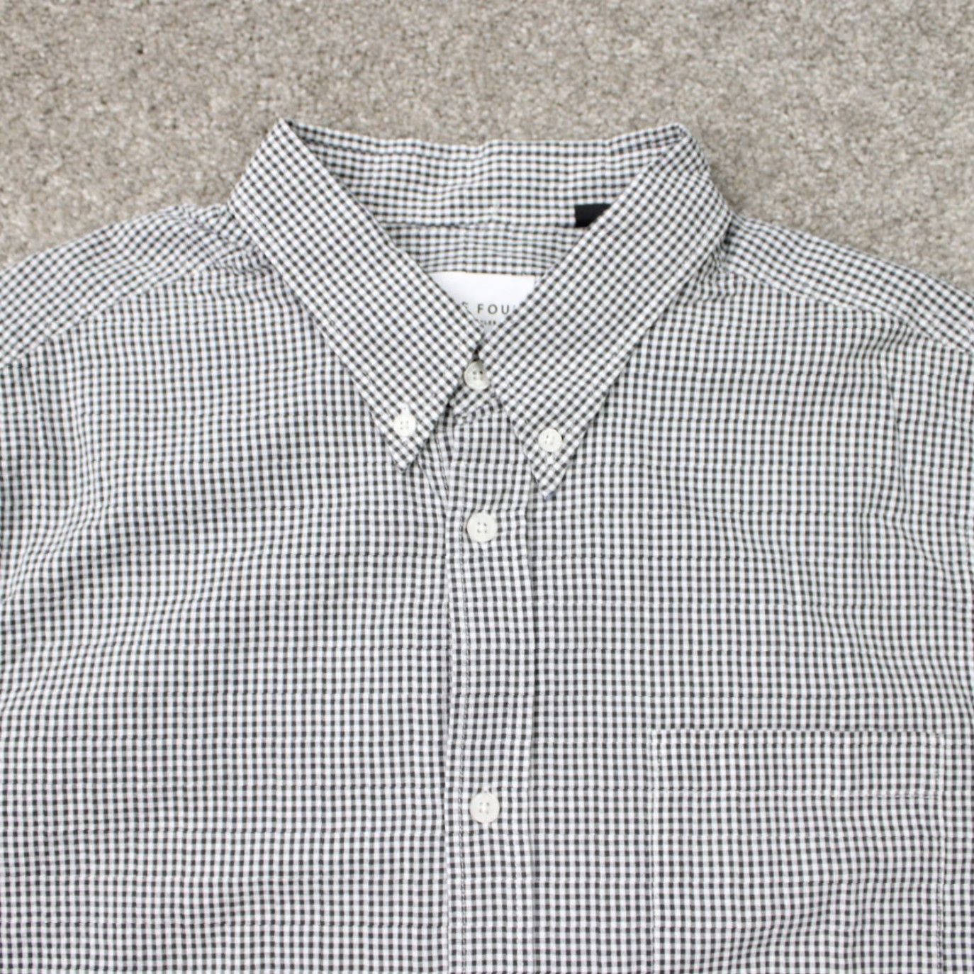 Vintage Five Four Halstead Shirt Mens Large Black/White Checkered Cotton S/S Button Down Collared Casual NWT Vintage No Size US L / EU 52-54 / 3 - 6 Thumbnail