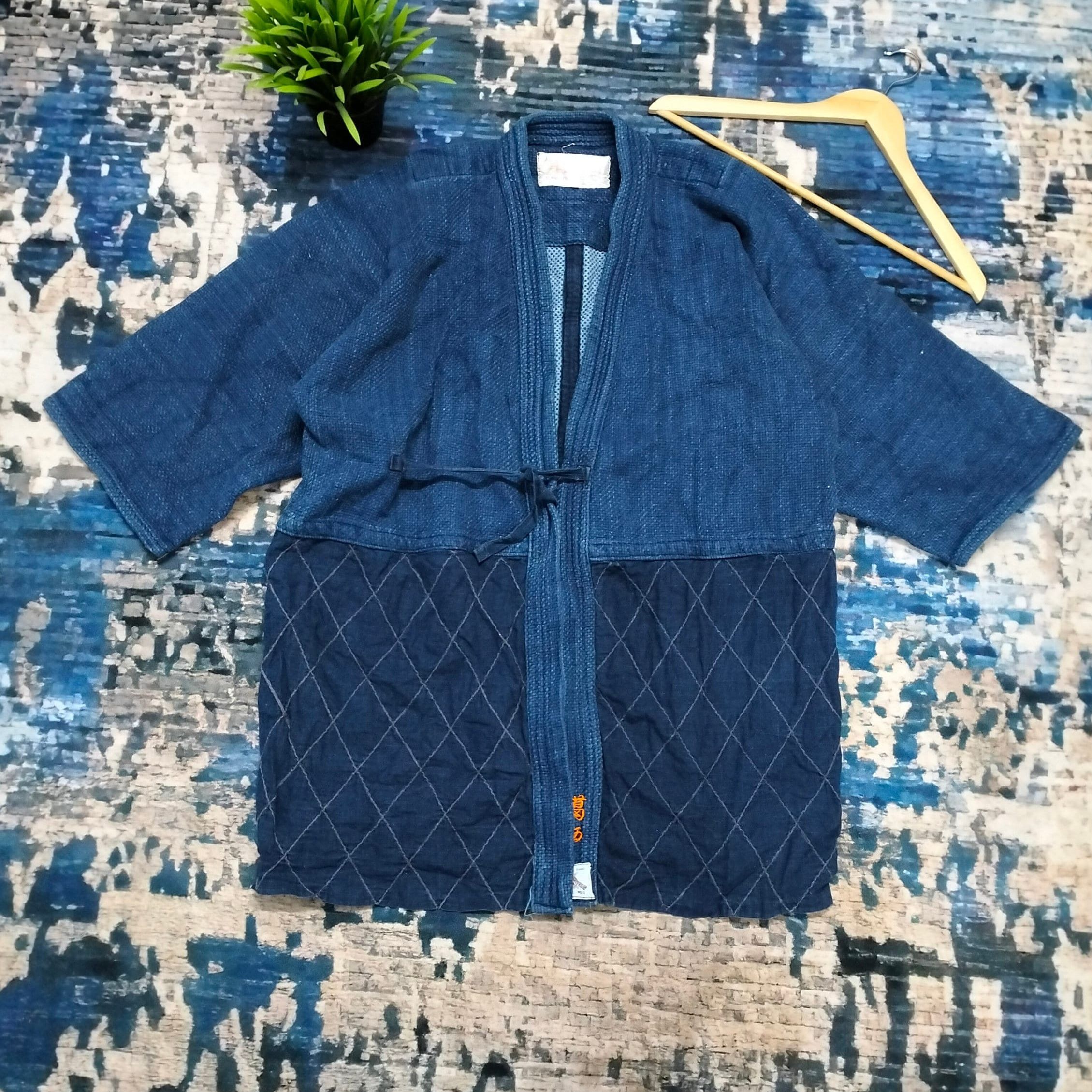 Indigo Vintage Indigo kimono Japanese Denim Kimono Size US M / EU 48-50 / 2 - 1 Thumbnail
