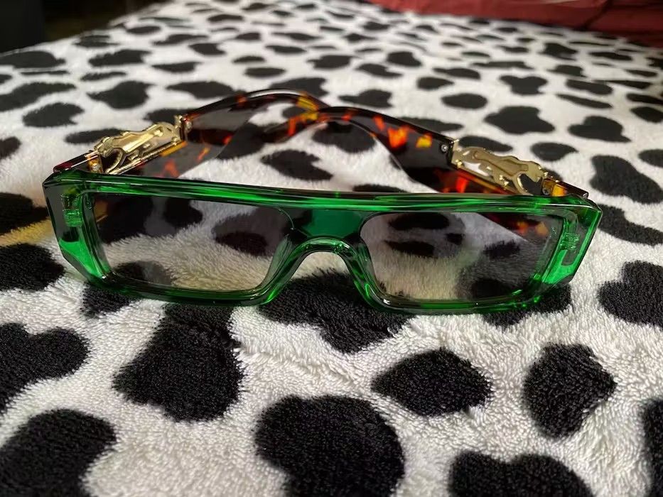 Electric Visual × Vintage Green Frame Leopard Sunglasess Size ONE SIZE - 1 Thumbnail