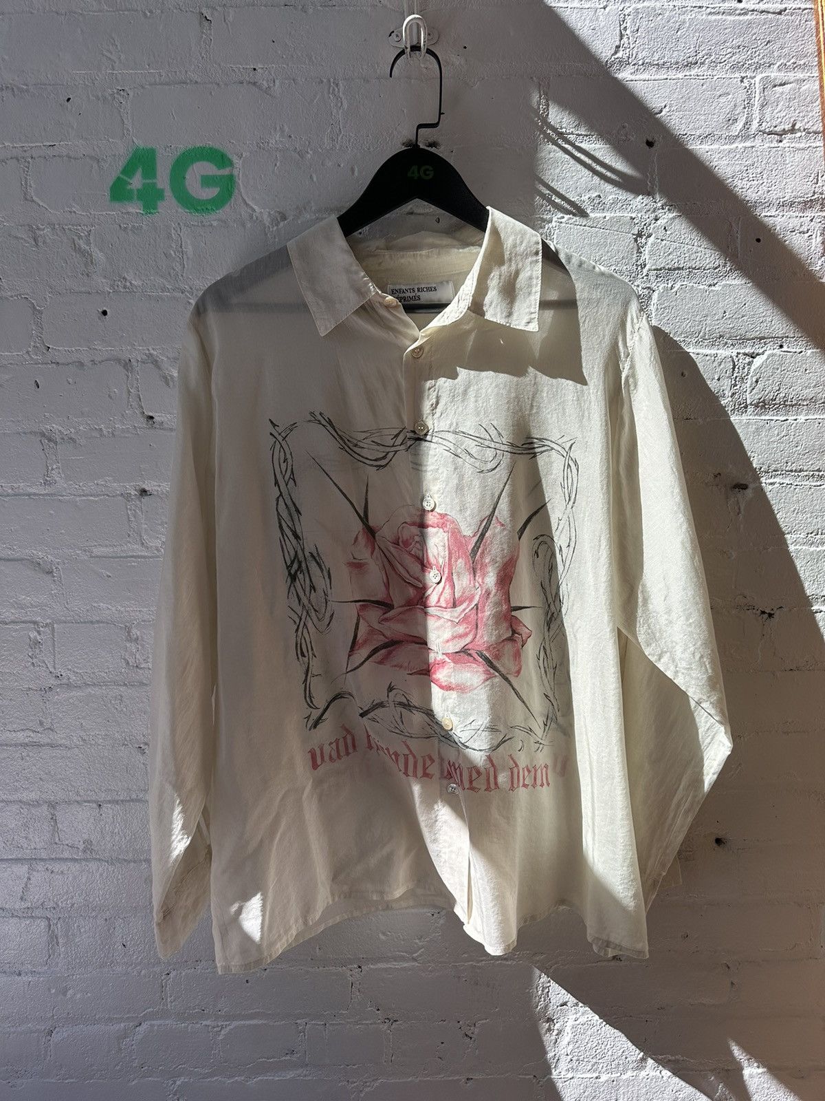 Enfants Riches Deprimes ERD SILK ROSE BUTTON UP SZ L | Grailed